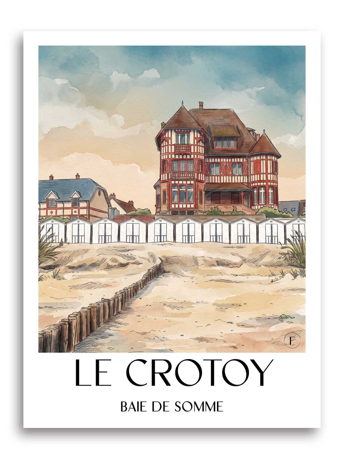 le-crotoy-baie-de-somme-frankreich-poster-aquarell