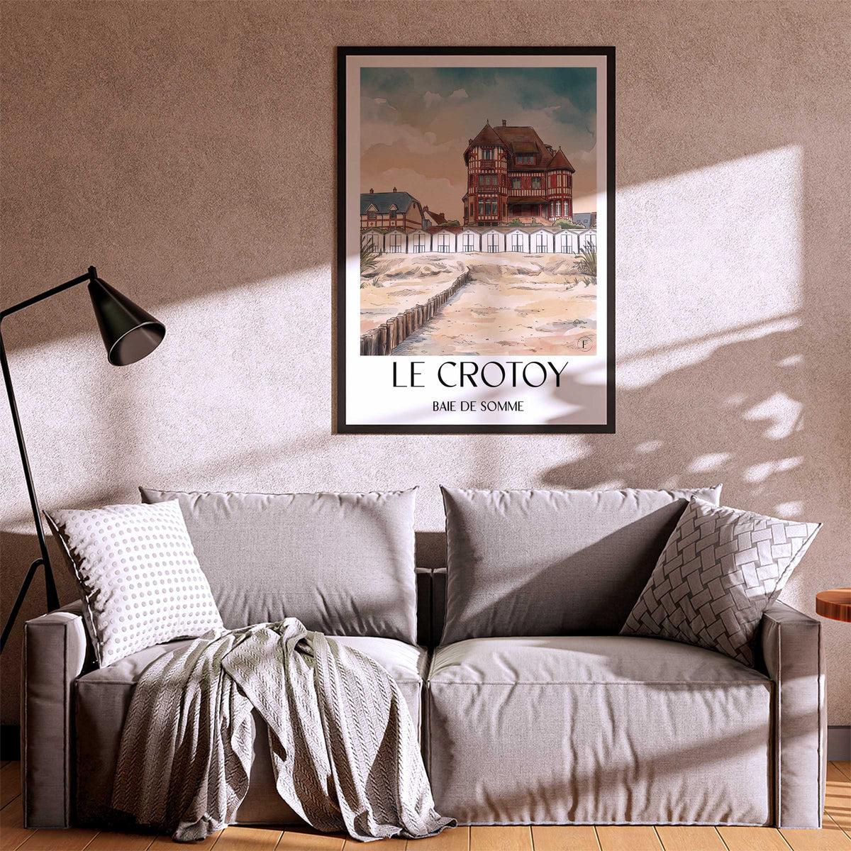 le-crotoy-baie-de-somme-frankreich-poster-aquarell