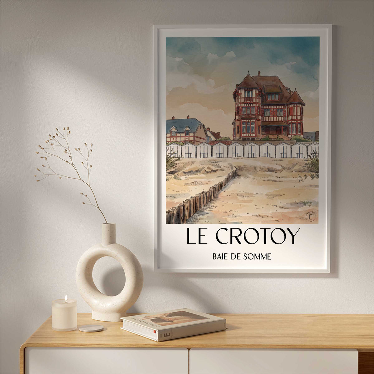 le-crotoy-baie-de-somme-frankreich-poster-aquarell