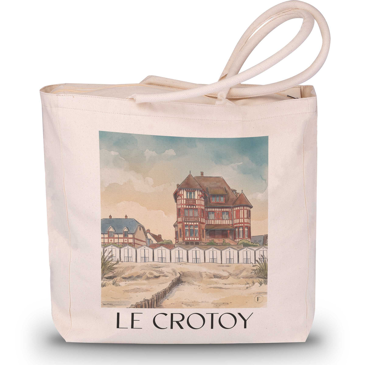 Le Crotoy Shopping Tasche - Baie de Somme - Frankreich Tote Bag - Einkaufstasche im Aquarell Stil