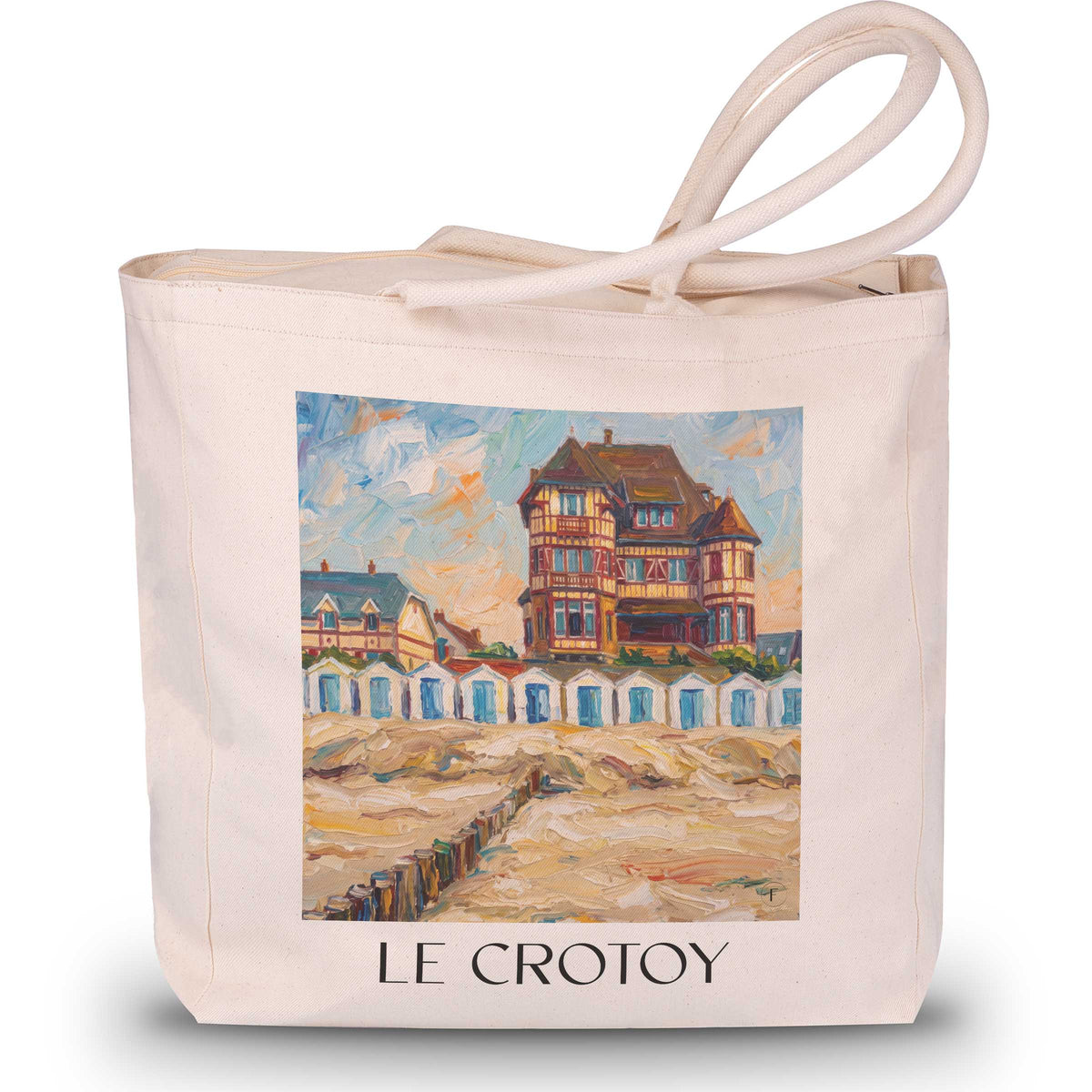 le-crotoy-baie-de-somme-frankreich-einkaufstasche-oil-painting-oelgemaelde