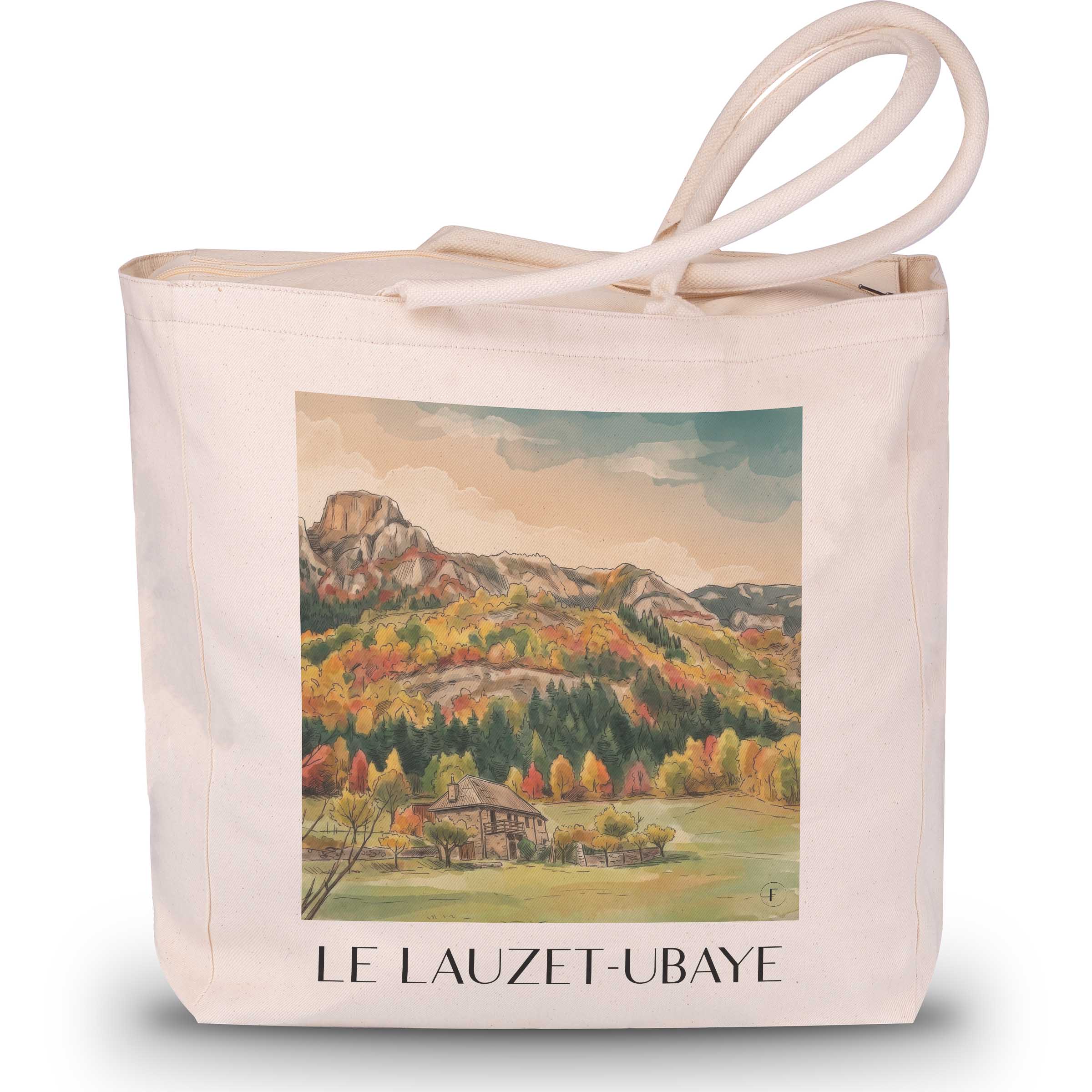 le-lauzet-ubaye-provence-frankreich-einkaufstasche-aquarell