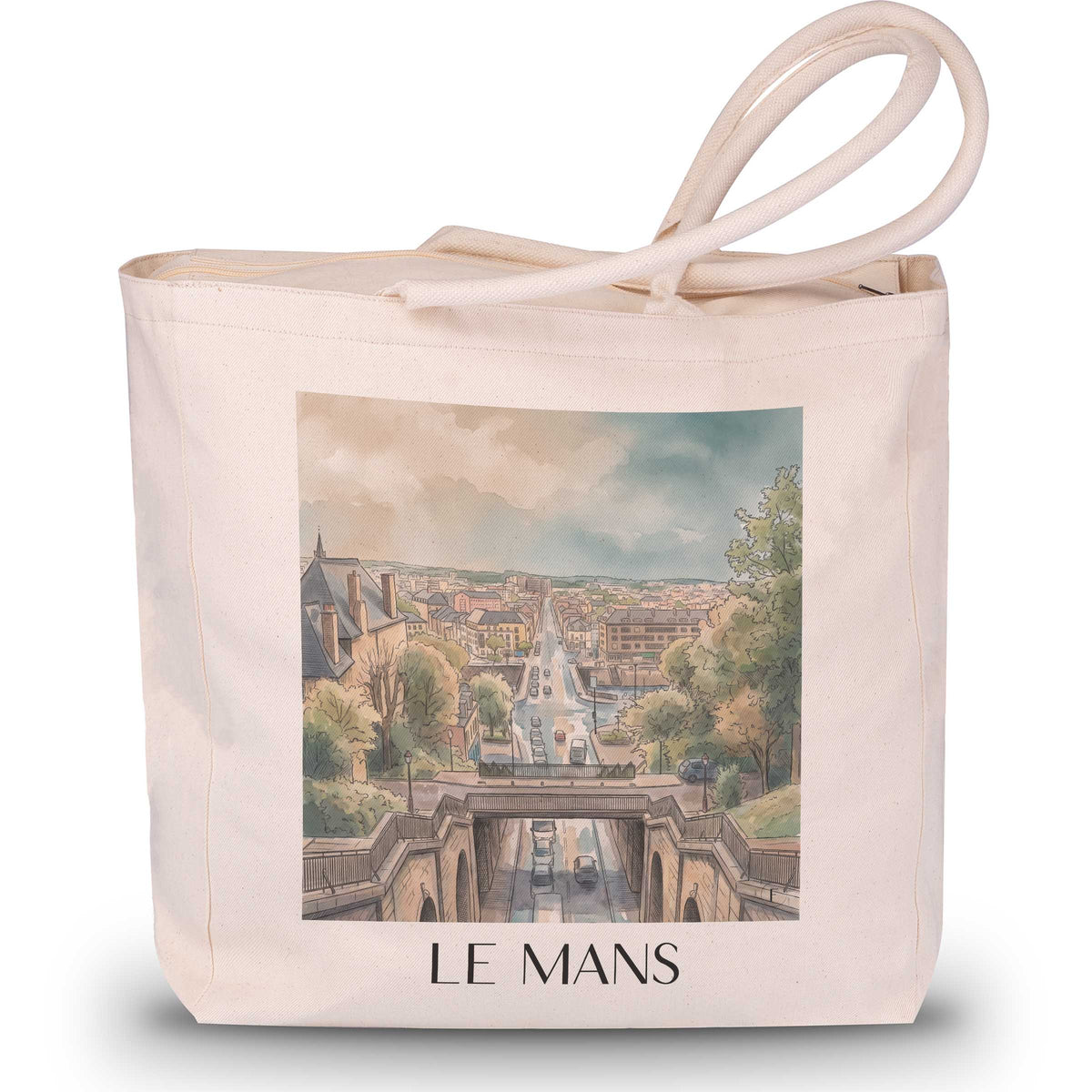 le-mans-sarthe-frankreich-einkaufstasche-aquarell