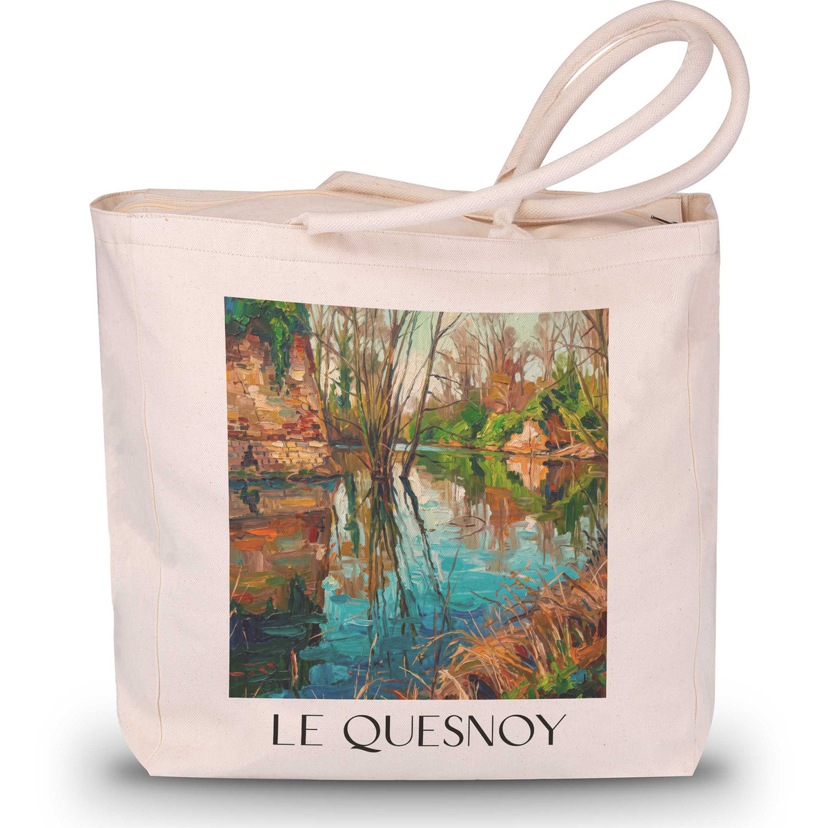 Le Quesnoy Shopping Tasche - Avesnois - Frankreich Tote Bag - Einkaufstasche im Ölgemälde Stil - favplace