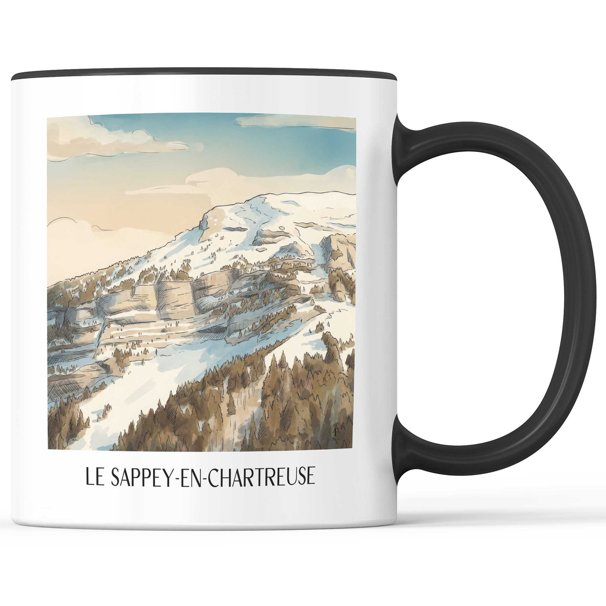 le-sappey-en-chartreuse-isère-frankreich-kaffeebecher-aquarell