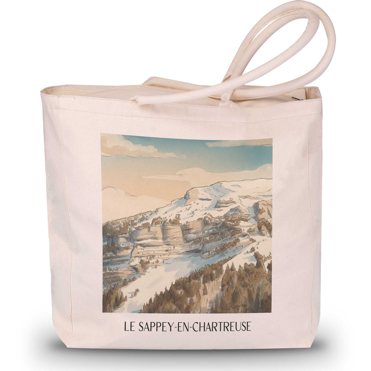 Le Sappey-en-Chartreuse Shopping Tasche - Isère - Frankreich Tote Bag - Einkaufstasche im Aquarell Stil - favplace