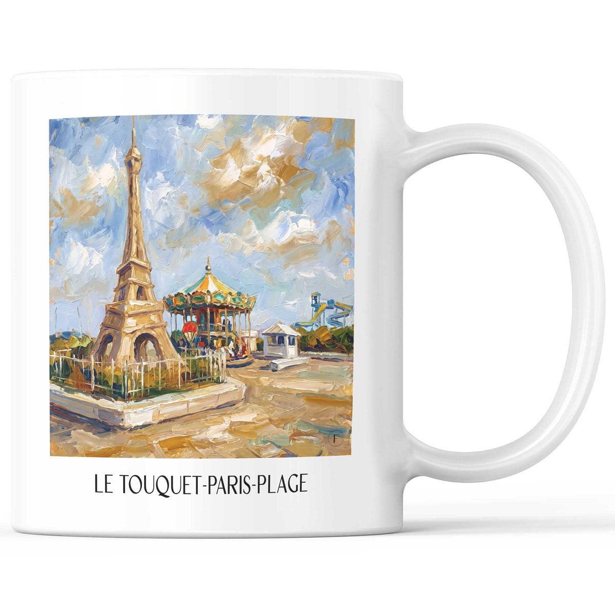 Le Touquet-Paris-Plage Kaffeebecher - Côte d'Opale - Frankreich Becher - Kaffeetasse im Ölgemälde Stil - favplace