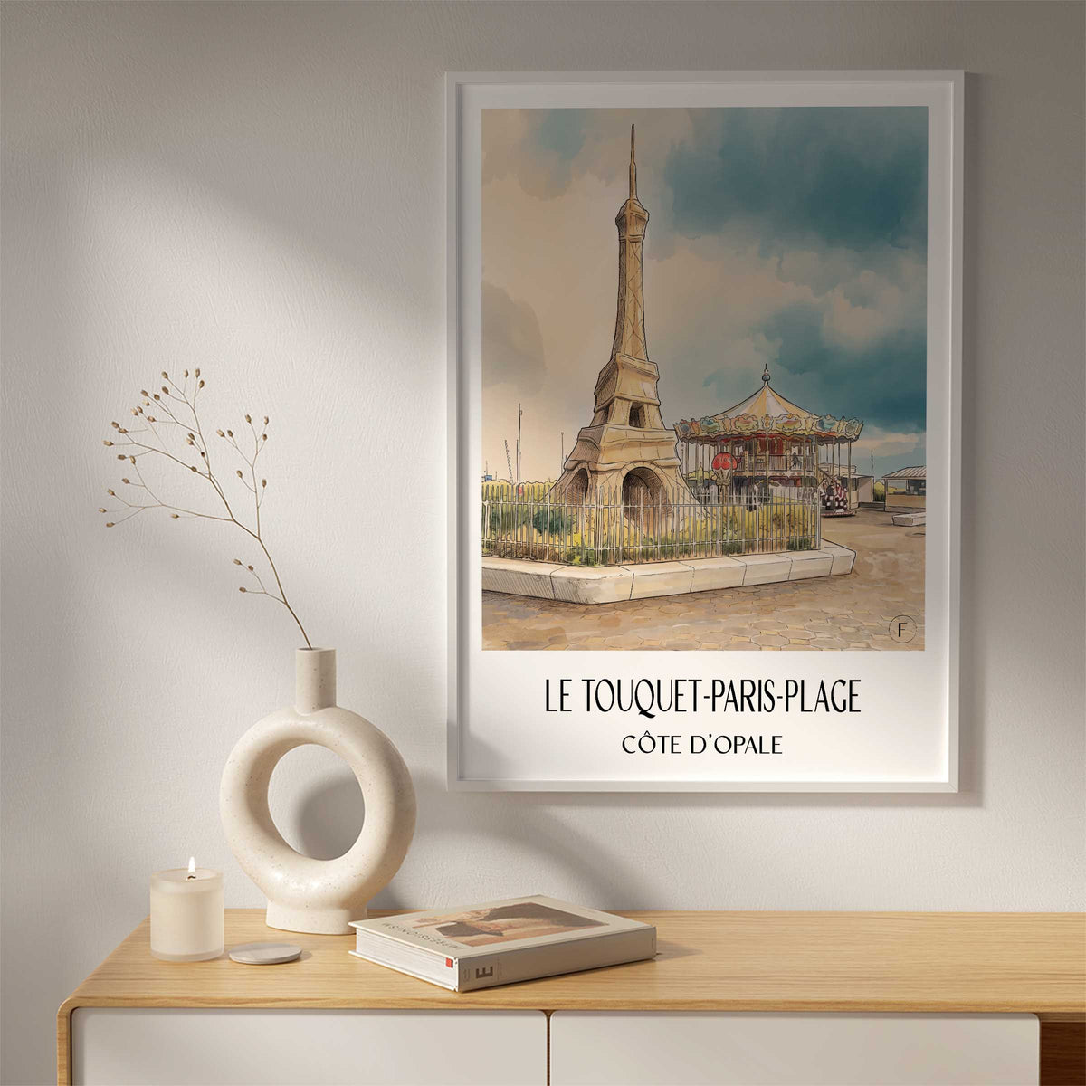 le-touquet-paris-plage-côte-d'opale-frankreich-poster-aquarell