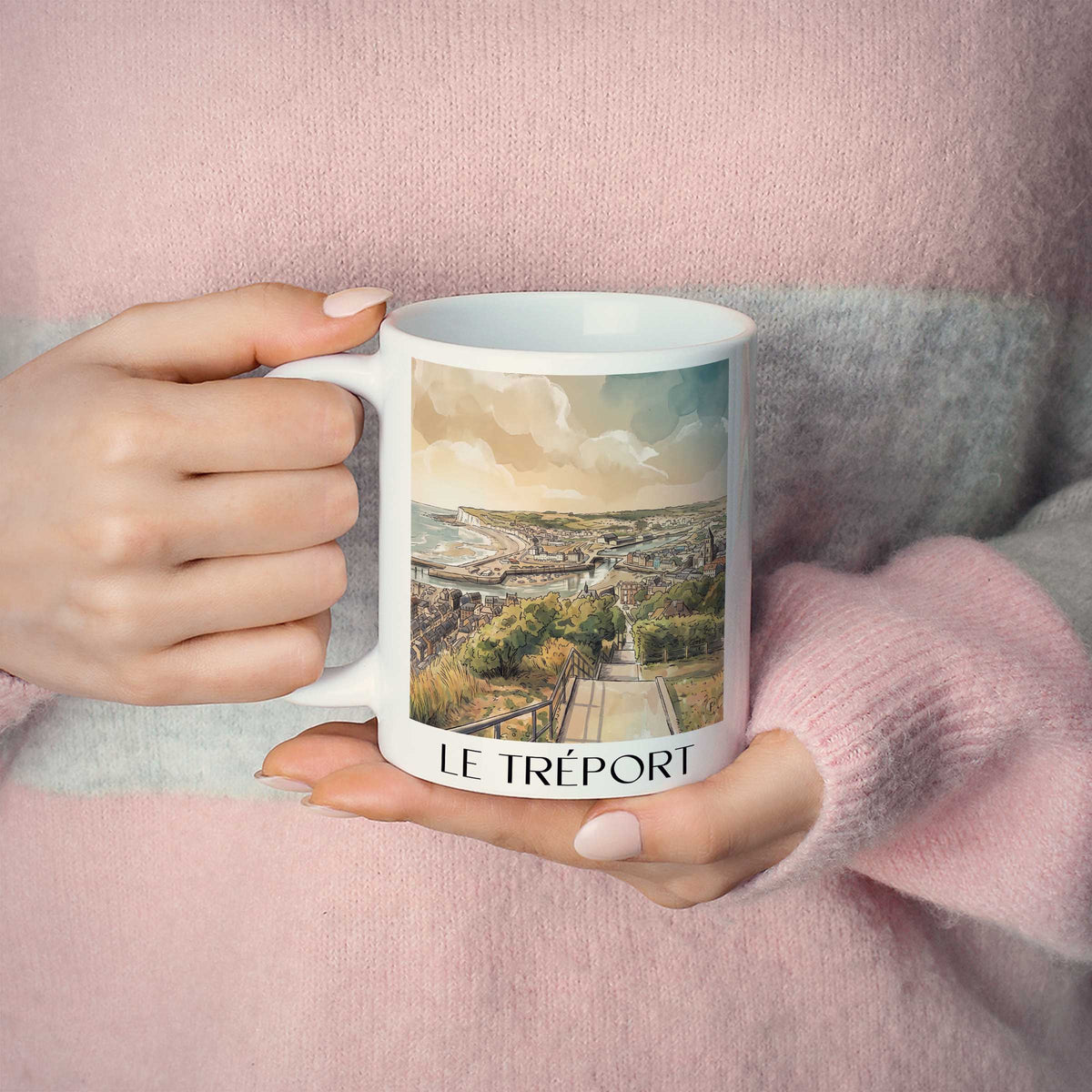 le-tréport-côte-d'albâtre-frankreich-kaffeebecher-aquarell