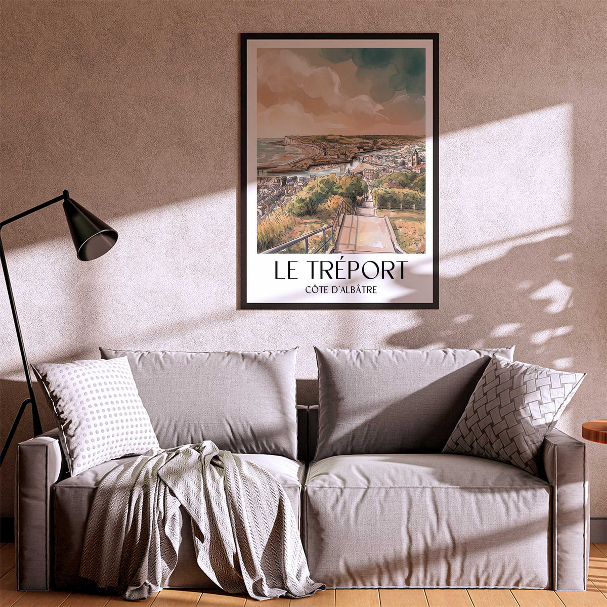 le-tréport-côte-d'albâtre-frankreich-poster-aquarell