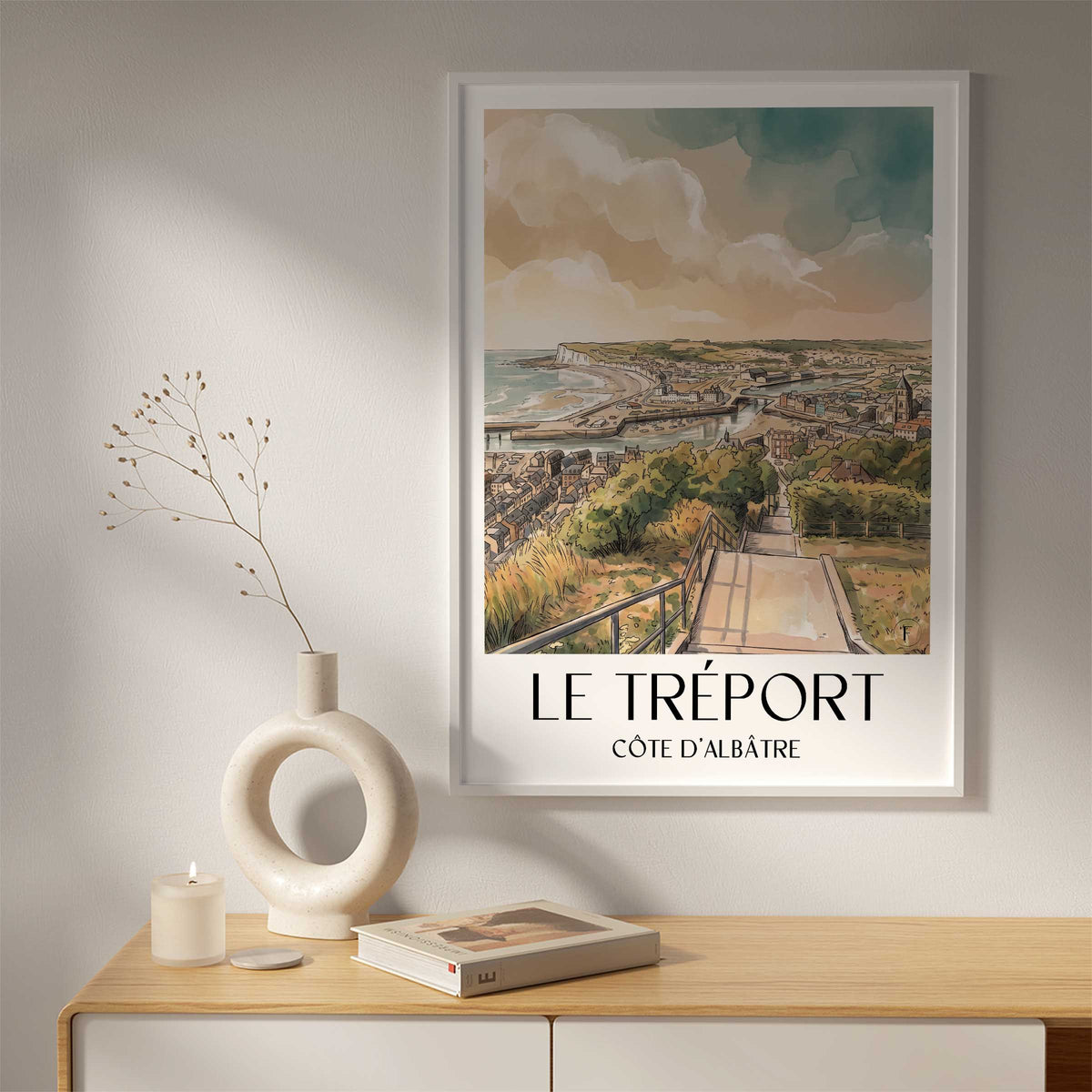 le-tréport-côte-d'albâtre-frankreich-poster-aquarell