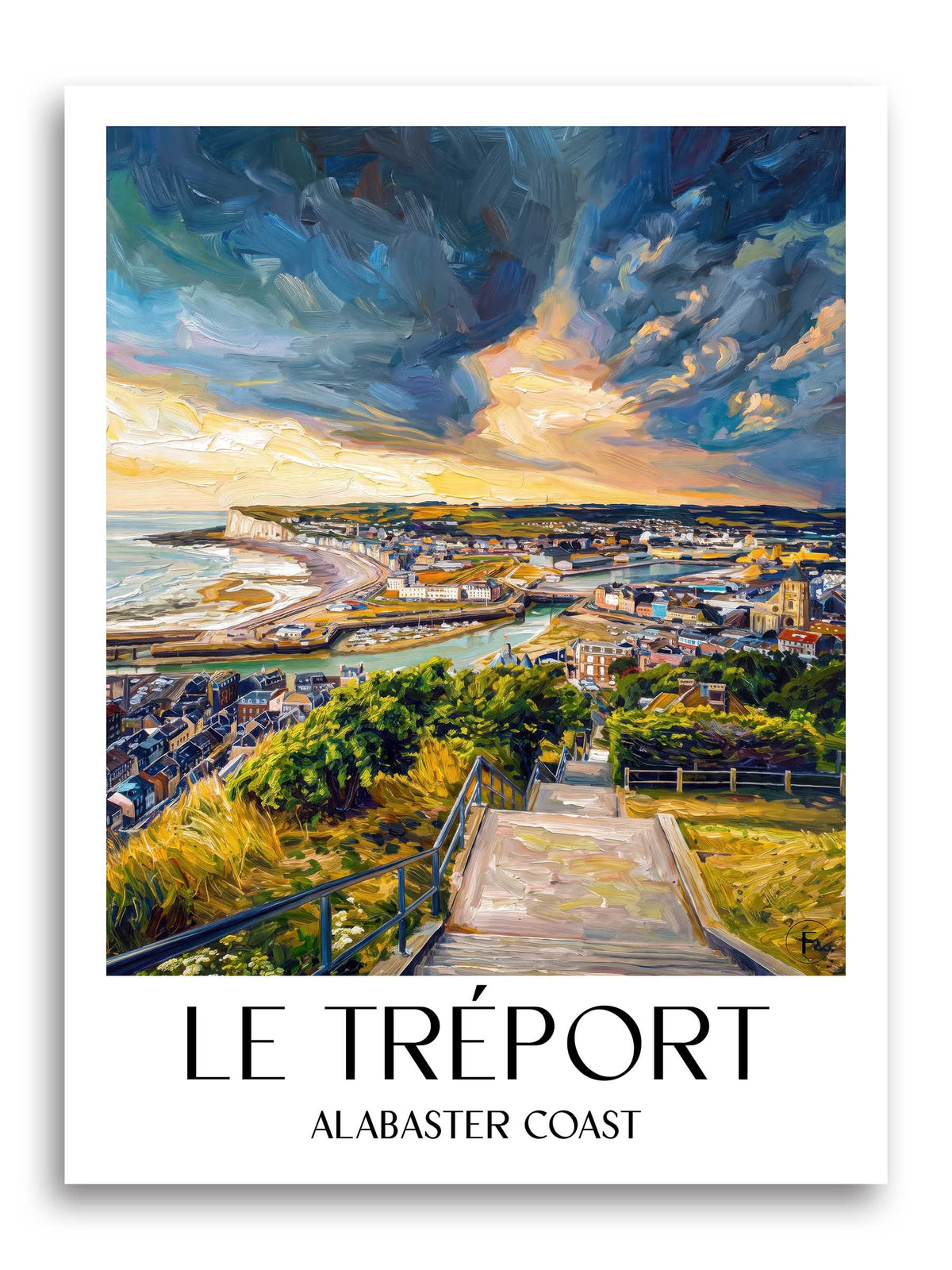 Le Tréport Poster - Côte d'Albâtre - Frankreich Kunstdruck - Ölgemälde von A4 bis A1 - favplace