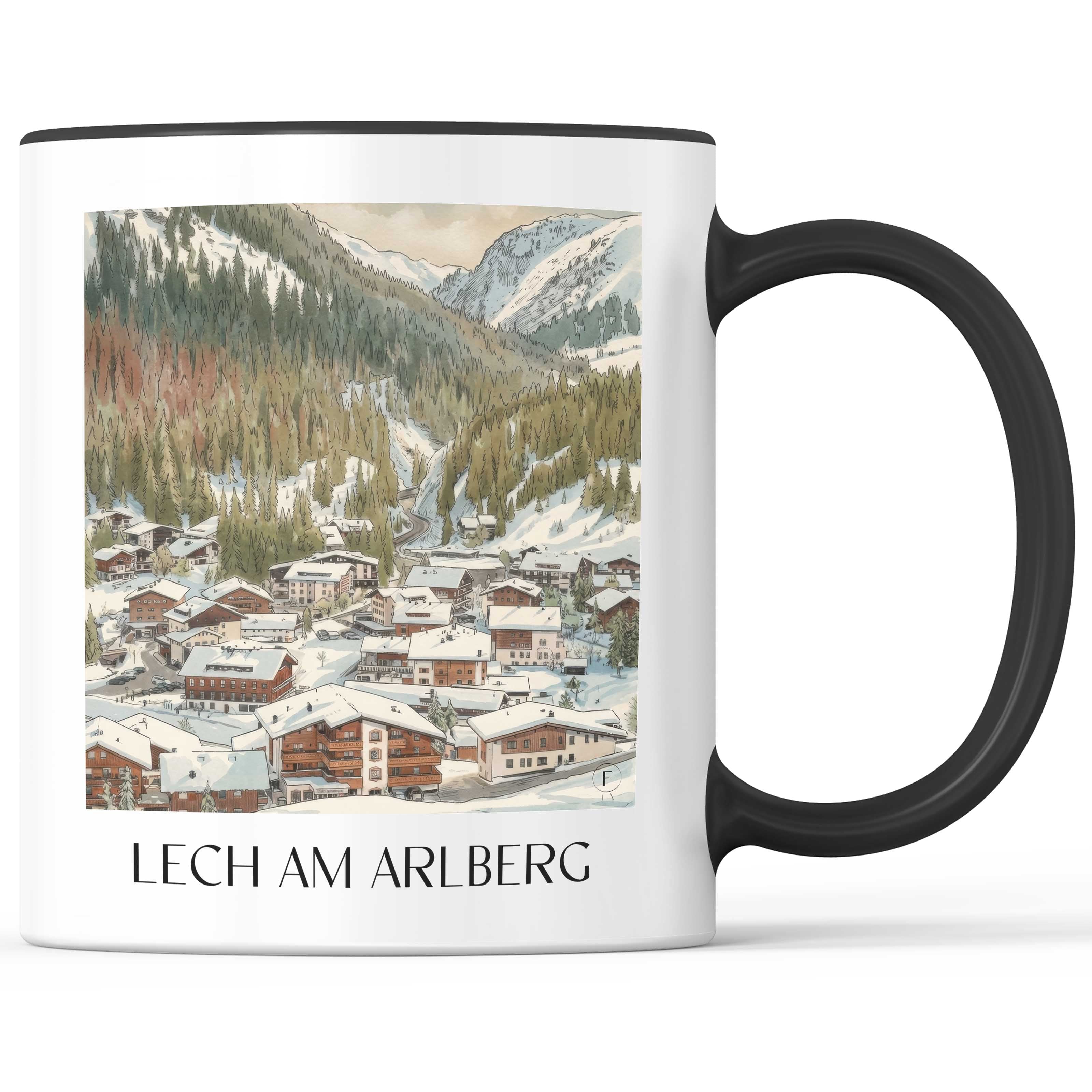 Lech am Arlberg Kaffeebecher - Österreich - Österreich Becher - Kaffeetasse im Aquarell Stil - favplace
