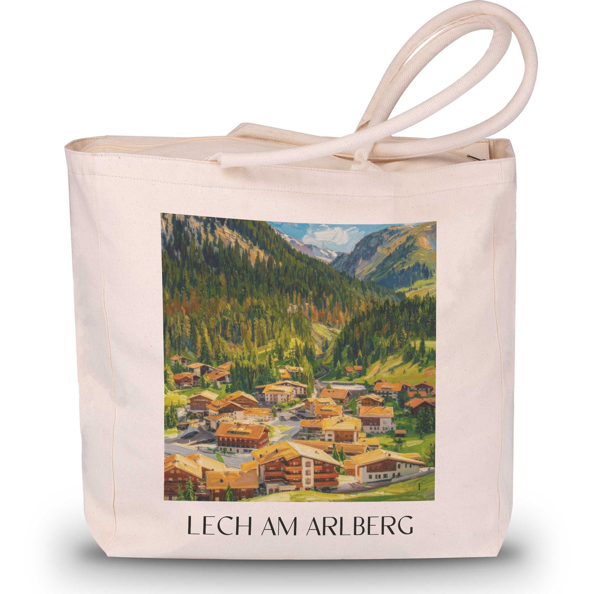 Lech am Arlberg Shopping Tasche - Österreich - Österreich Tote Bag - Einkaufstasche im Ölgemälde Stil - favplace