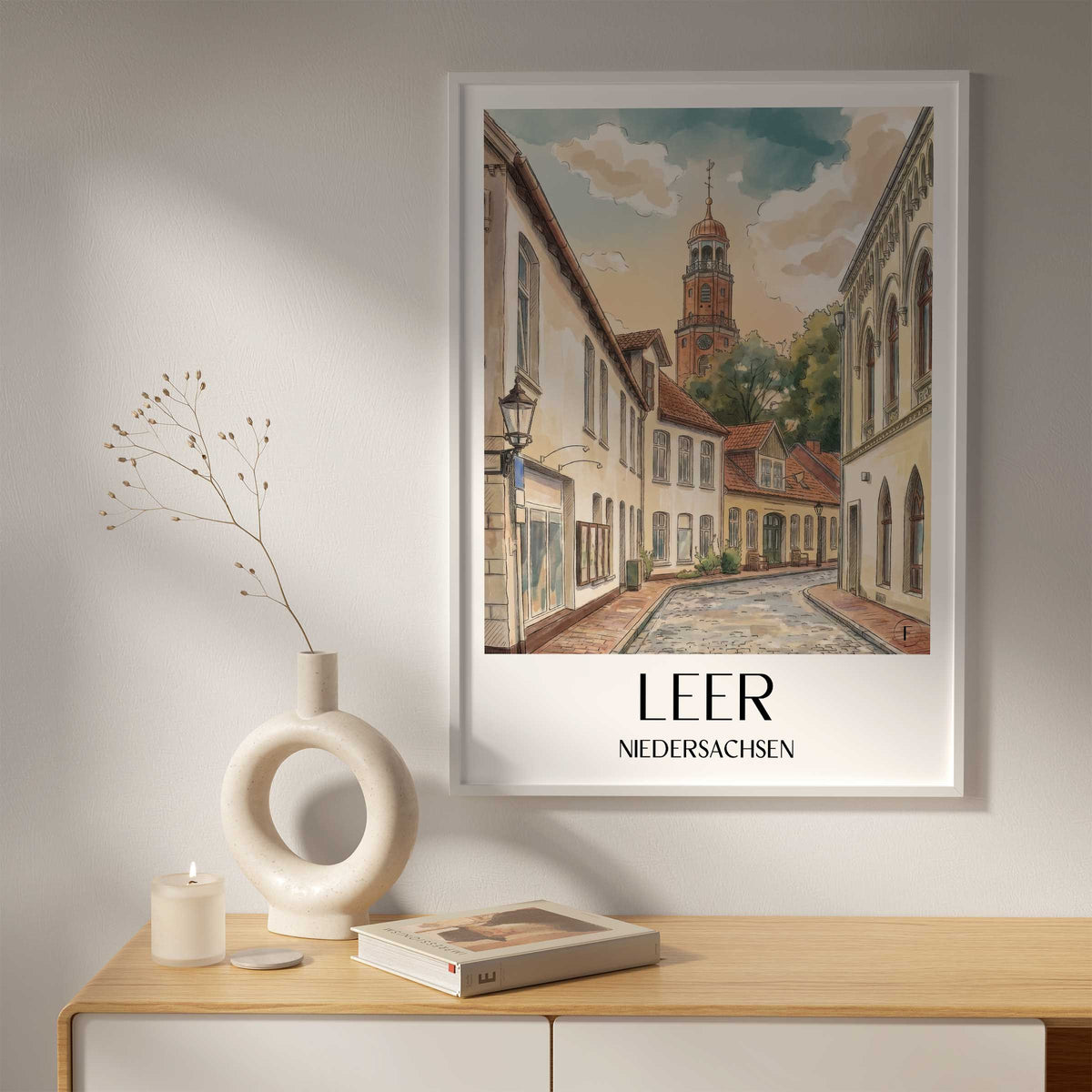 leer-niedersachsen-deutschland-poster-aquarell