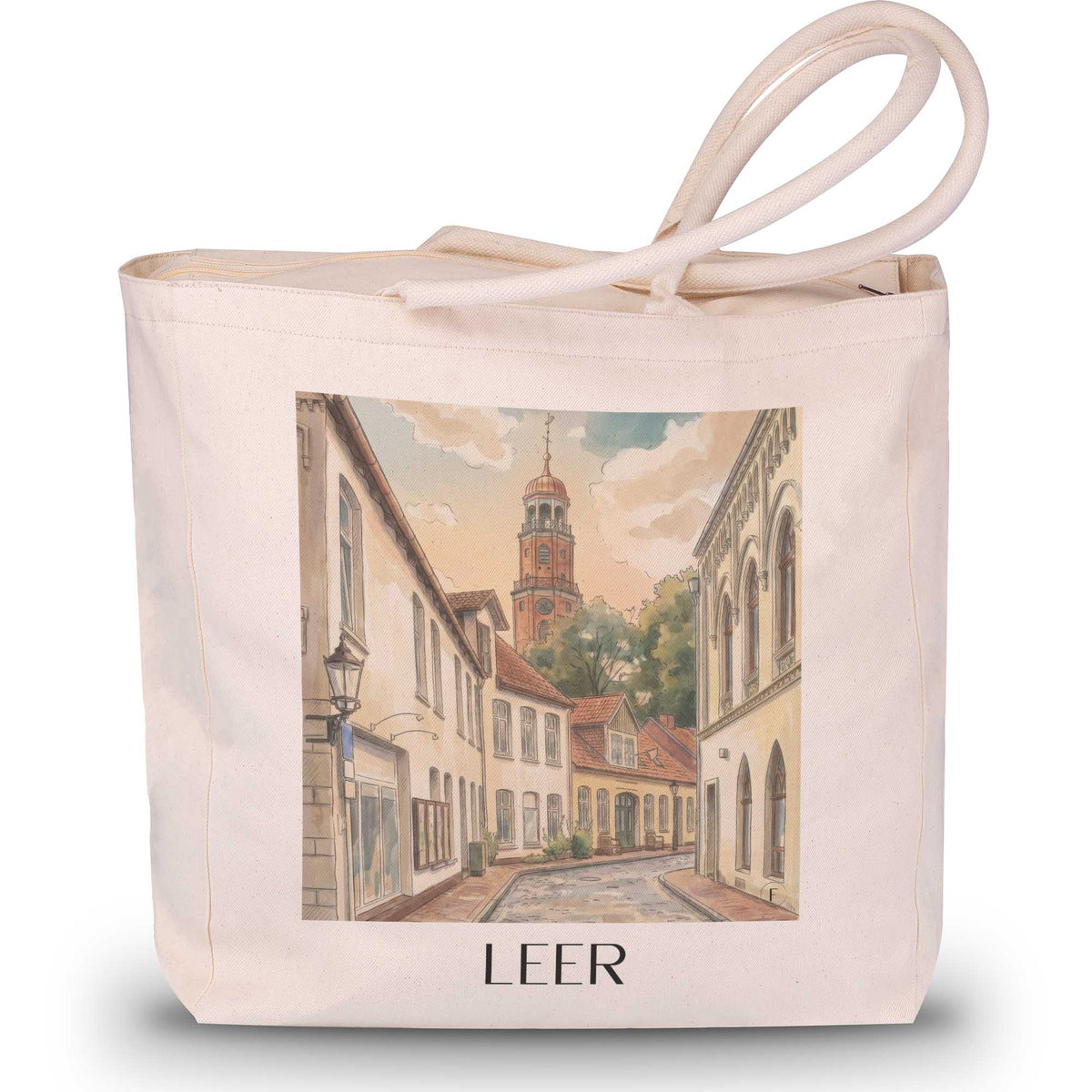 Leer Shopping Tasche - Niedersachsen - Deutschland Tote Bag - Einkaufstasche im Aquarell Stil - favplace