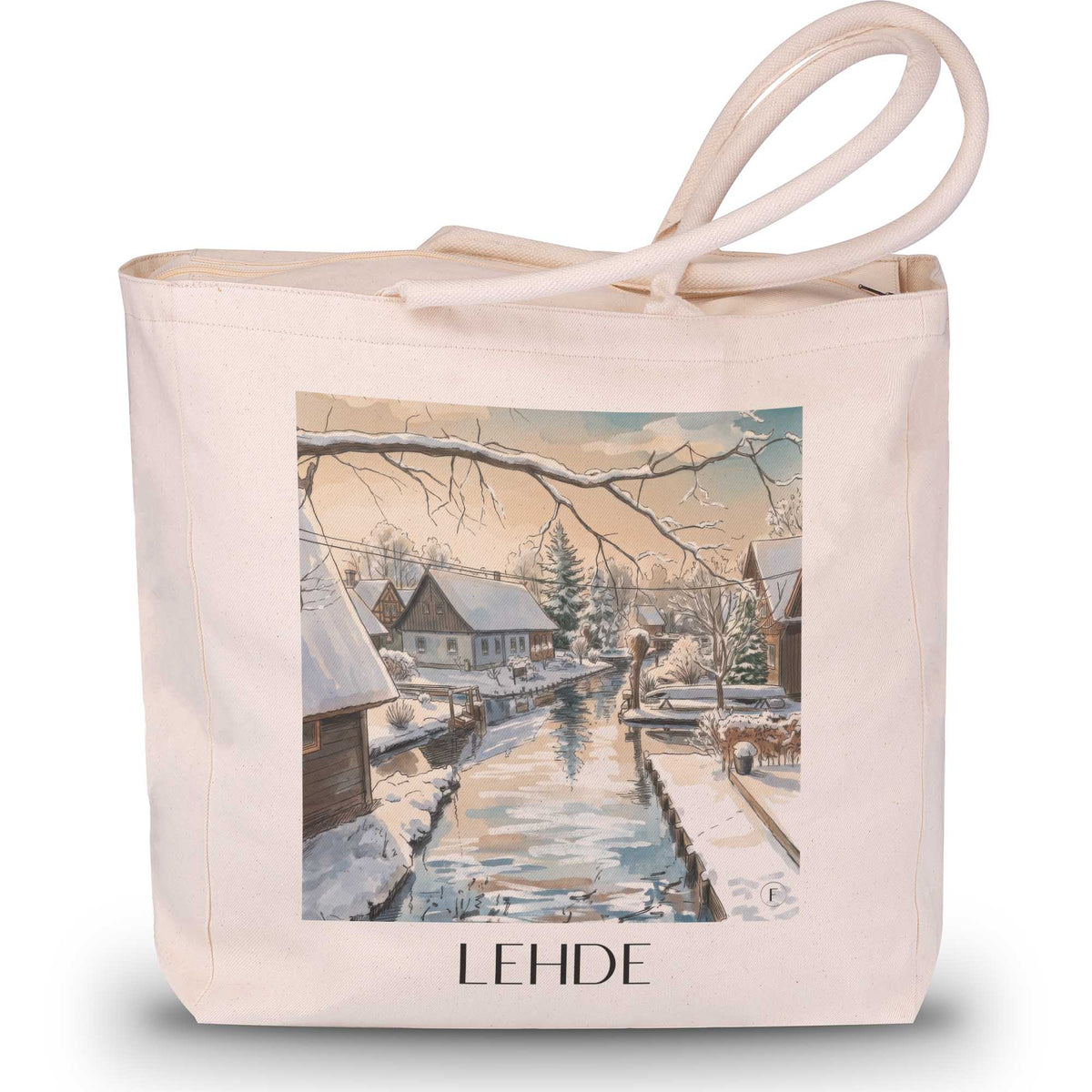Lehde Shopping Tasche - Spreewald - Deutschland Tote Bag - Einkaufstasche im Aquarell Stil - favplace
