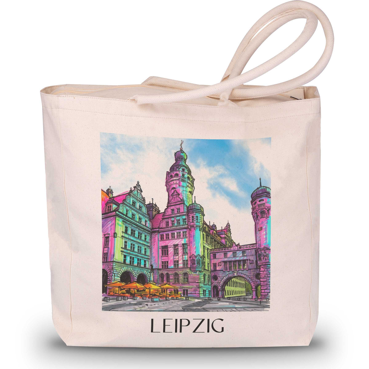 Leipzig - Deutschland Tote Bag - Einkaufstasche im Tag Graffiti Stil - favplace
