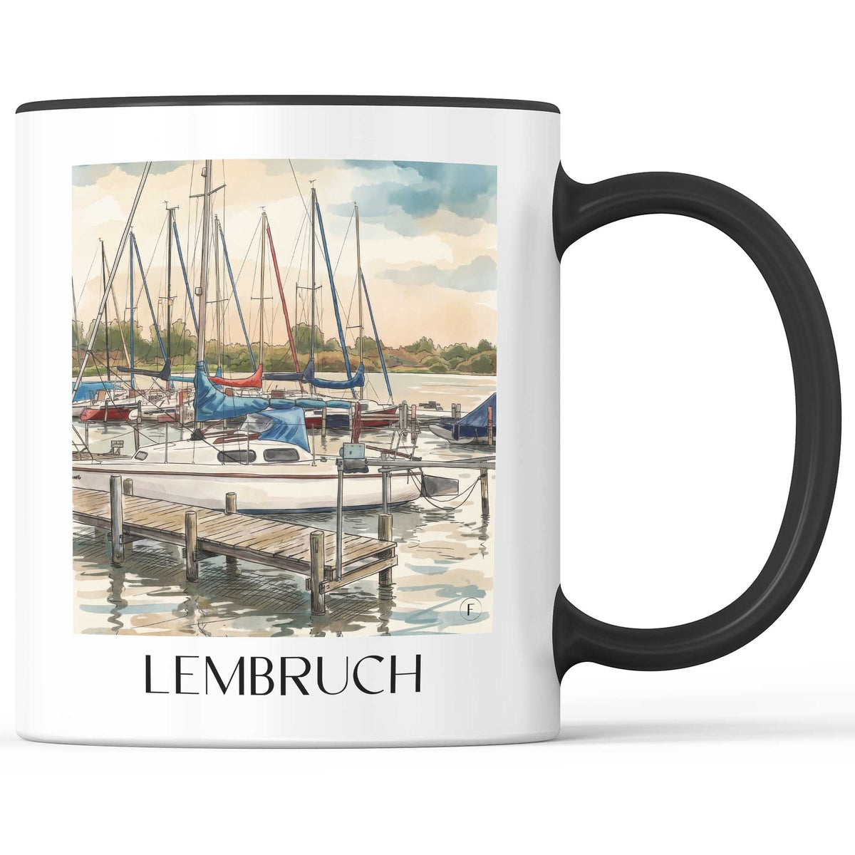 lembruch-niedersachsen-deutschland-kaffeebecher-aquarell