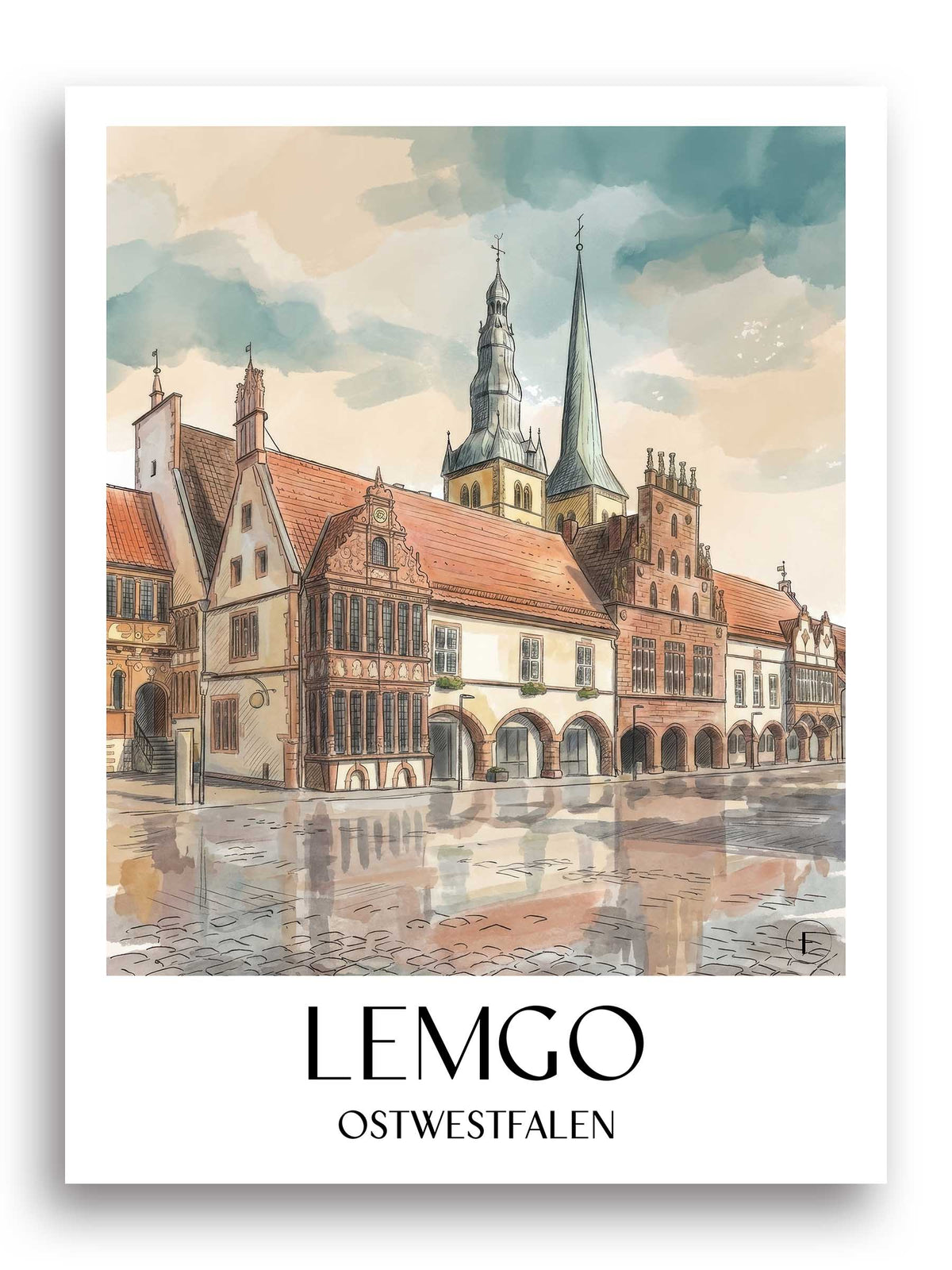 lemgo-ostwestfalen-deutschland-poster-aquarell