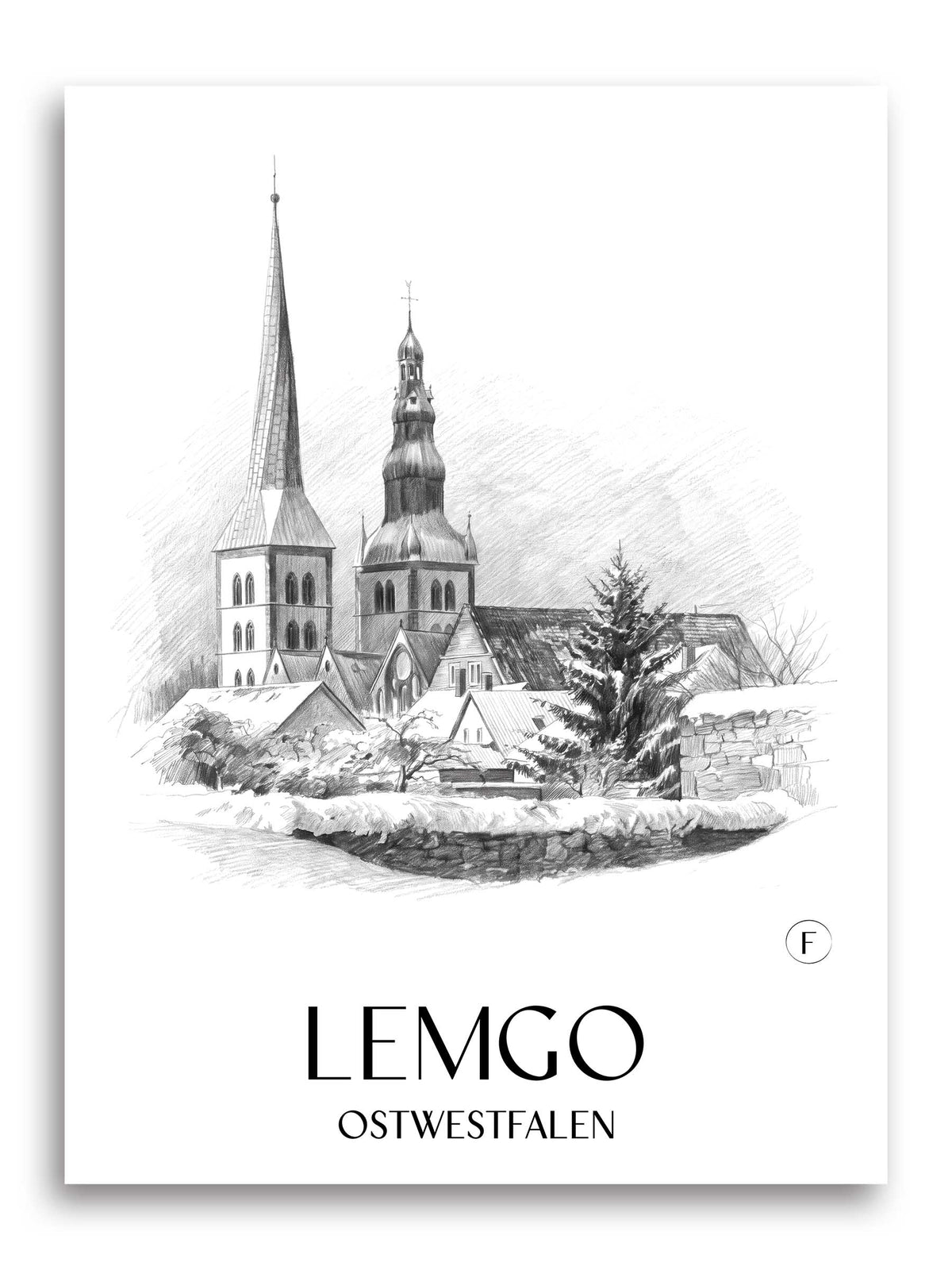 lemgo-ostwestfalen-deutschland-poster-bleistift-zeichnung-drawing