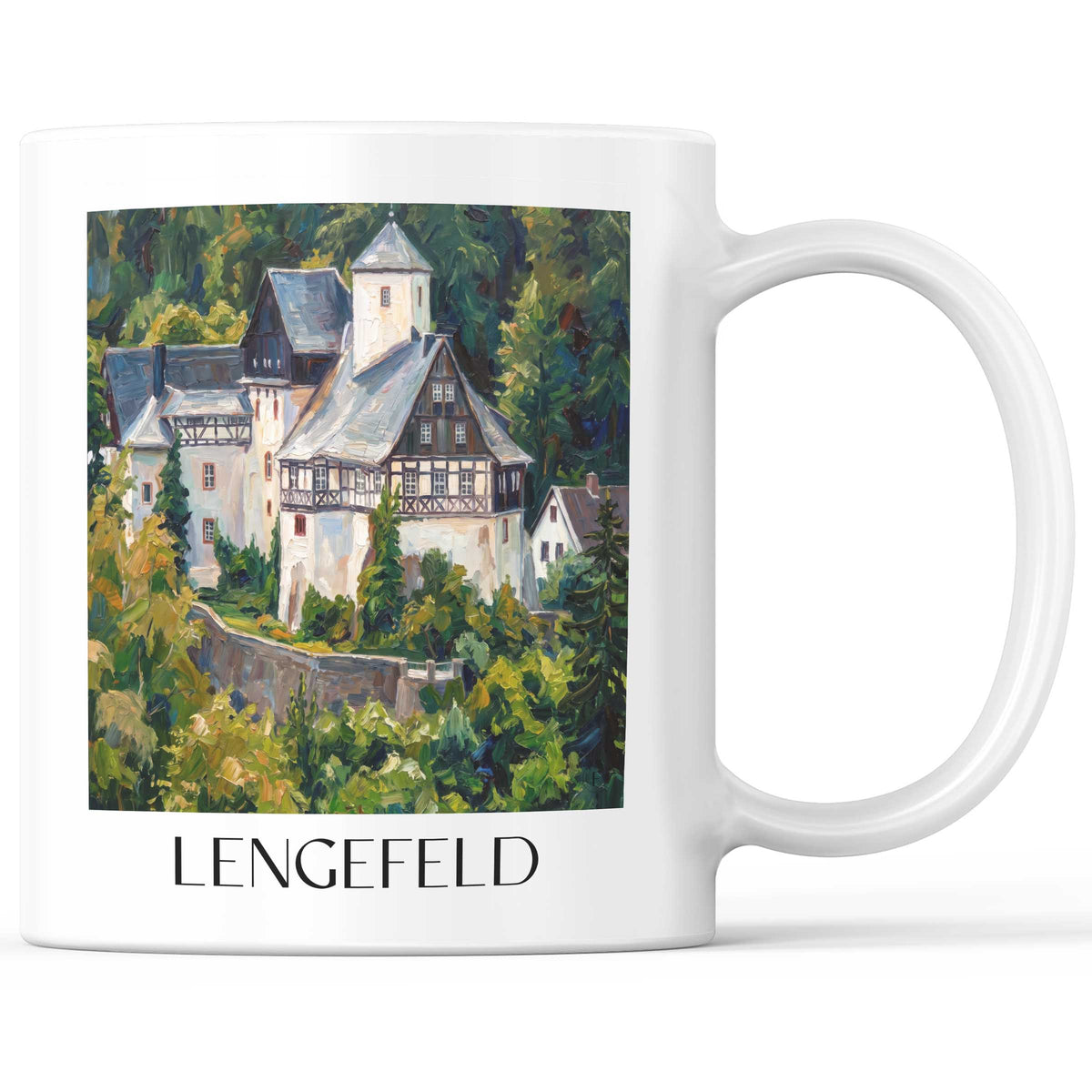 Lengefeld Kaffeebecher - Erzgebirge - Deutschland Becher - Kaffeetasse im Ölgemälde Stil - favplace