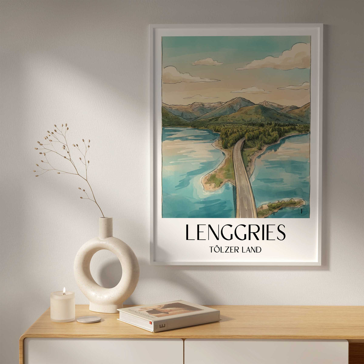 lenggries-tölzer-land-deutschland-poster-aquarell