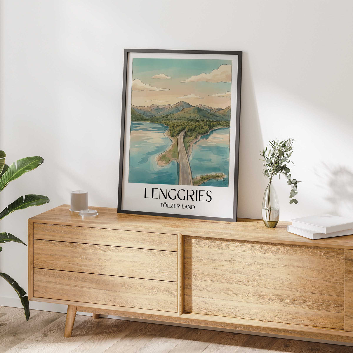 lenggries-tölzer-land-deutschland-poster-aquarell