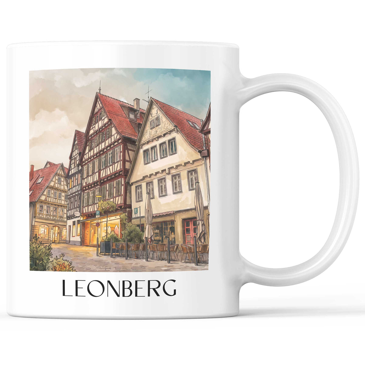 Leonberg Kaffeebecher - Heckengäu - Deutschland Becher - Kaffeetasse im Aquarell Stil - favplace