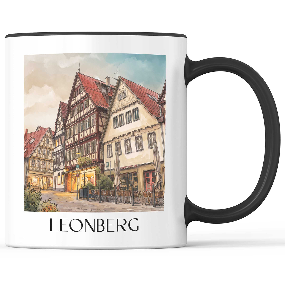 leonberg-heckengäu-deutschland-kaffeebecher-aquarell