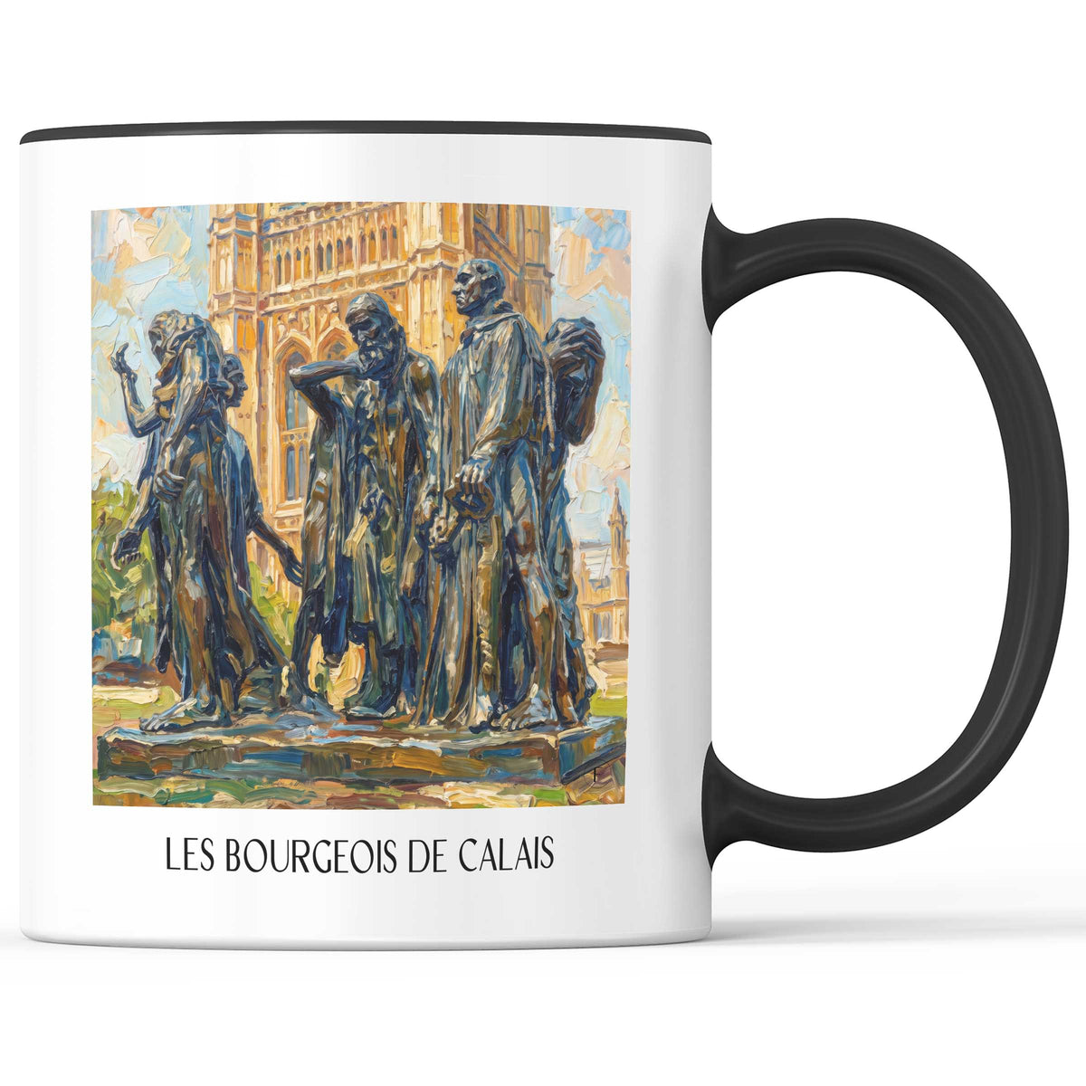 les-bourgeois-de-calais-côte-d'opale-frankreich-kaffeebecher-oil-painting-oelgemaelde