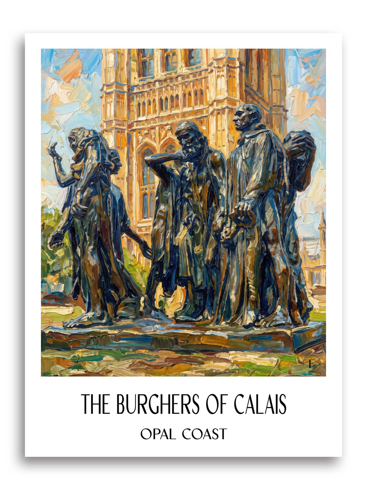 Les Bourgeois de Calais Poster - Côte d'Opale - Frankreich Kunstdruck - Ölgemälde von A4 bis A1 - favplace