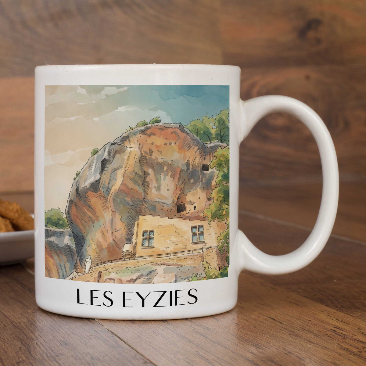 les-eyzies-vallée-de-la-vézère-frankreich-kaffeebecher-aquarell