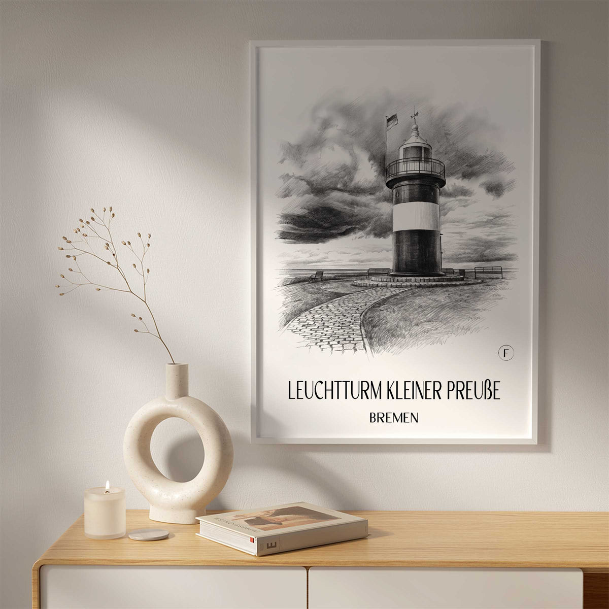 leuchtturm-kleiner-preuße-bremen-deutschland-poster-bleistift-zeichnung-drawing