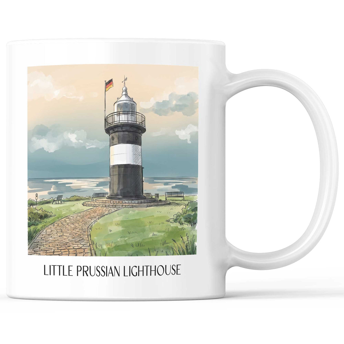 Leuchturm Kleiner Preuße Kaffeebecher - Bremen - Deutschland Becher - Kaffeetasse im Aquarell Stil - favplace