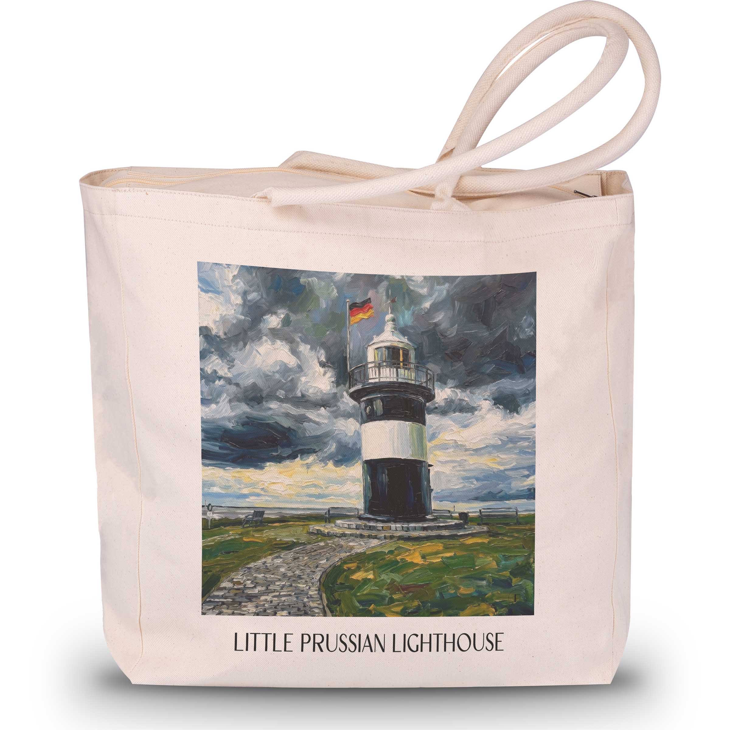 Leuchturm Kleiner Preuße Shopping Tasche - Bremen - Deutschland Tote Bag - Einkaufstasche im Ölgemälde Stil - favplace