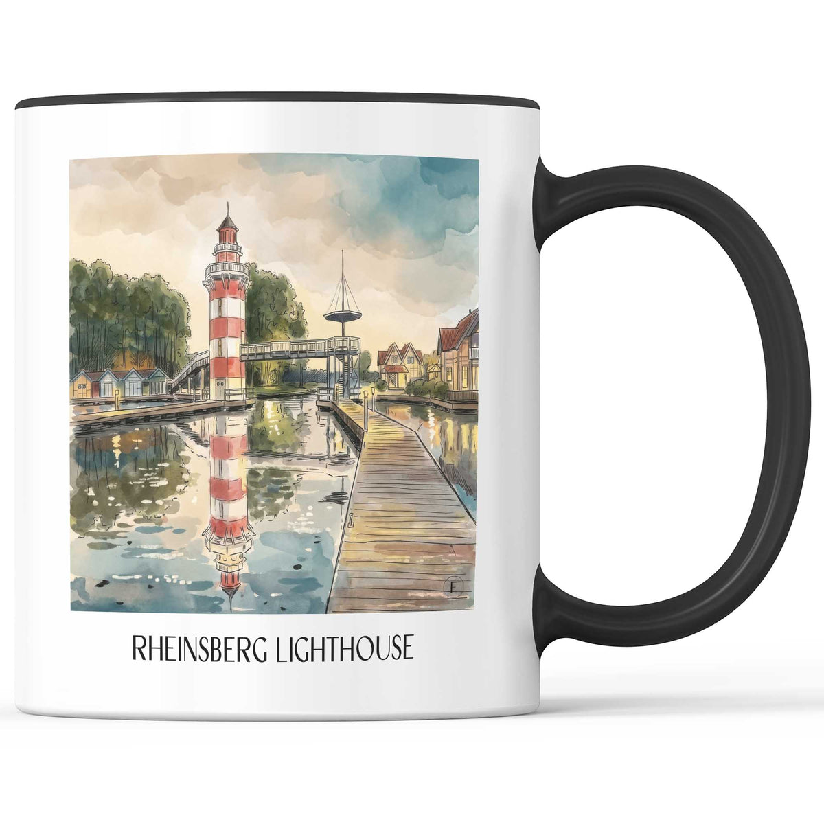 Leuchturm Rheinsberg Kaffeebecher - Brandenburg - Deutschland Becher - Kaffeetasse im Aquarell Stil - favplace