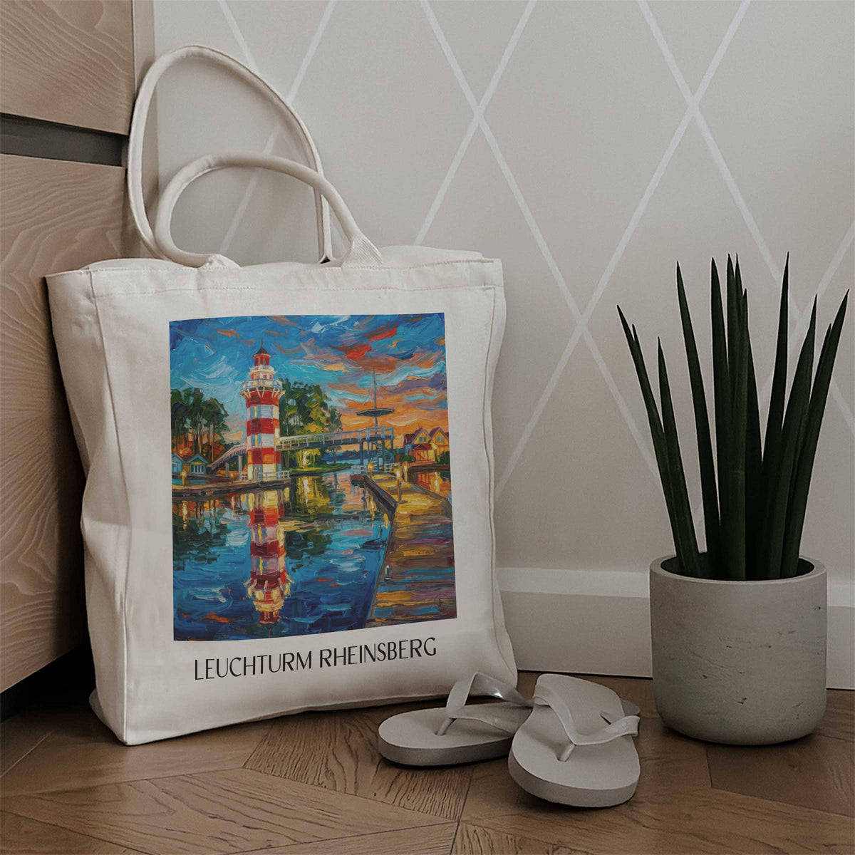 leuchturm-rheinsberg-brandenburg-deutschland-einkaufstasche-oil-painting-oelgemaelde