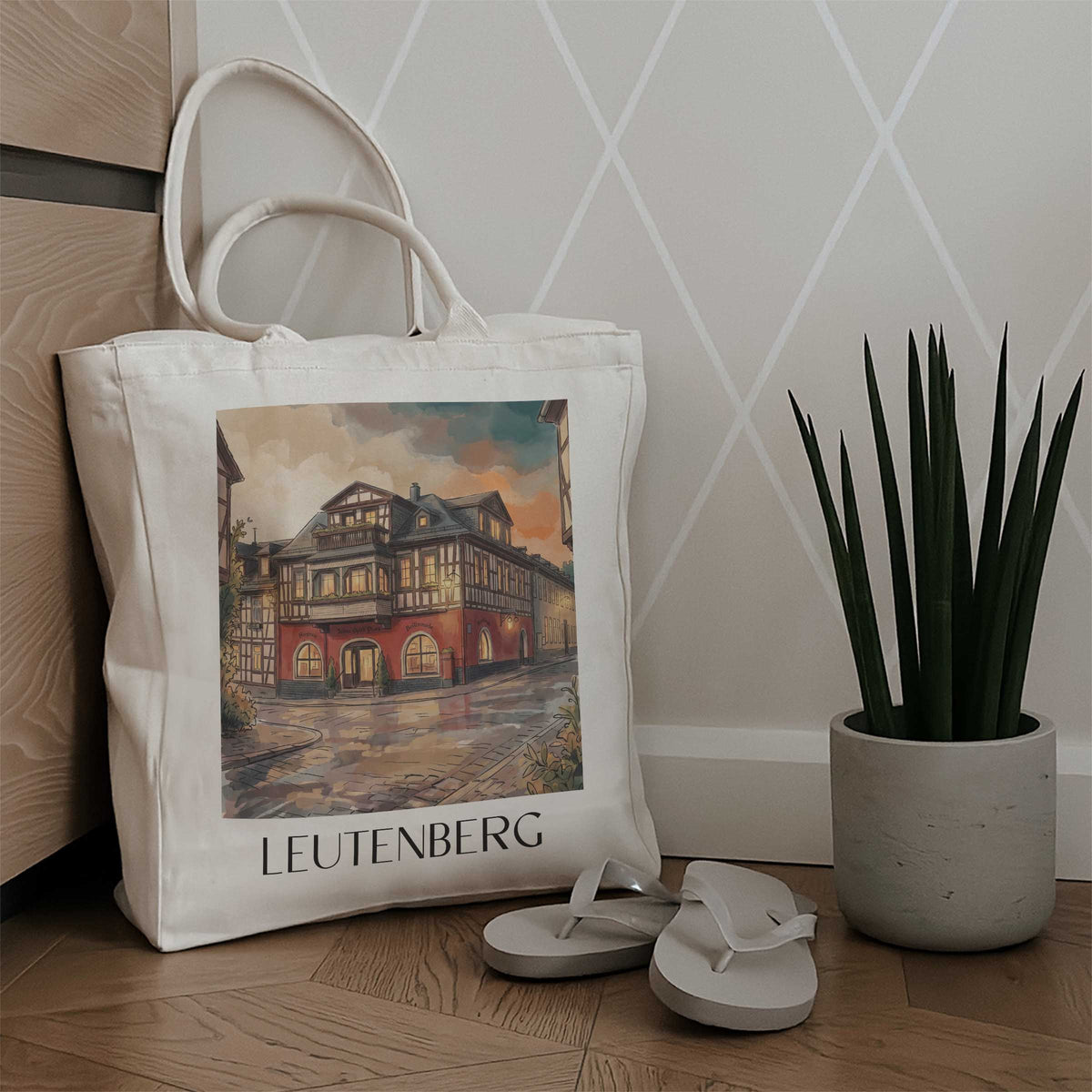 leutenberg-thüringen-deutschland-einkaufstasche-aquarell