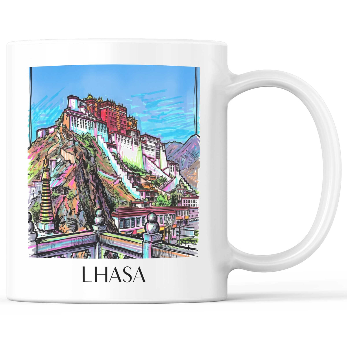 Lhasa - China Becher - Kaffeetasse im Tag Graffiti Stil - favplace