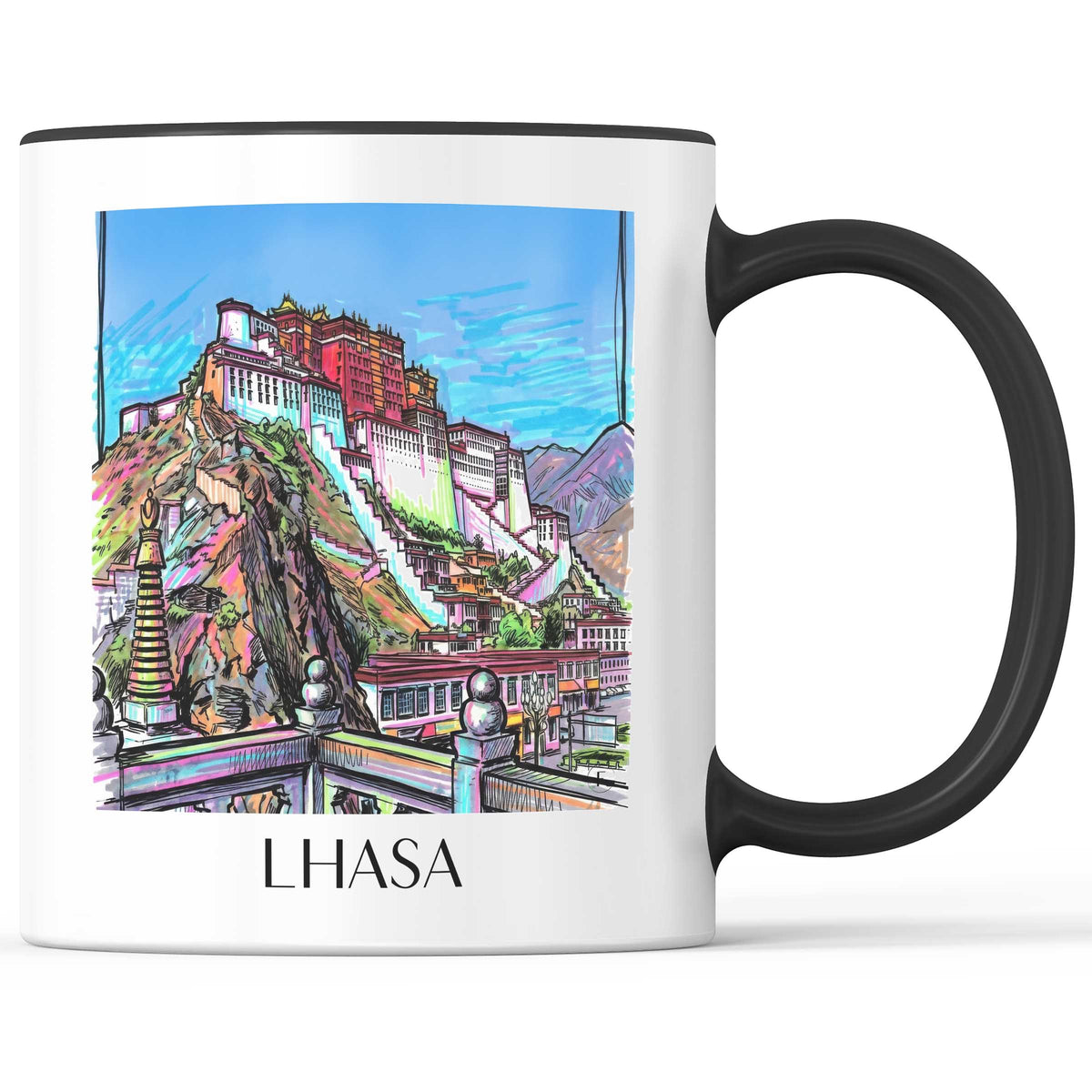 Lhasa - China Becher - Kaffeetasse im Tag Graffiti Stil - favplace