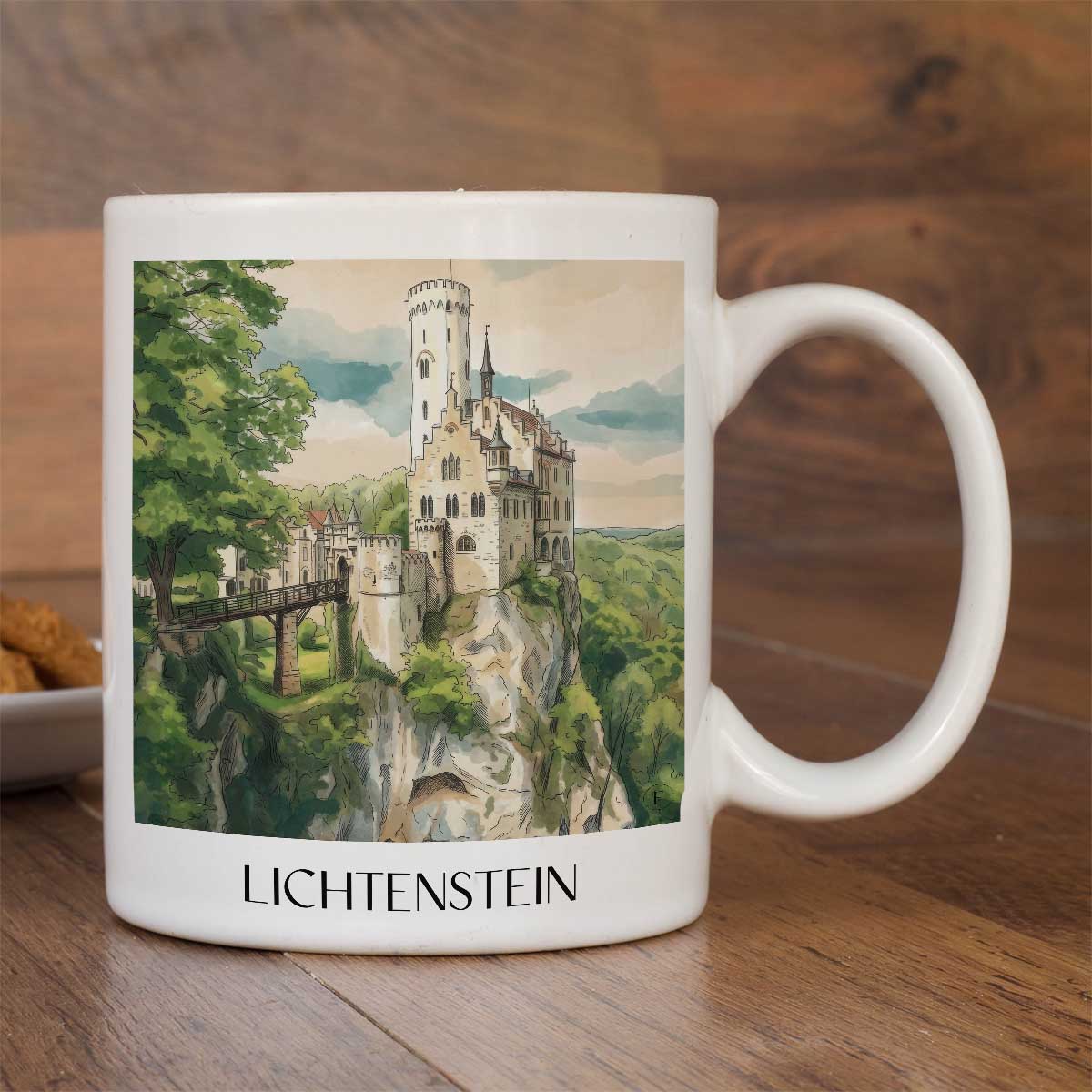 lichtenstein-schwäbische-alb-deutschland-kaffeebecher-aquarell