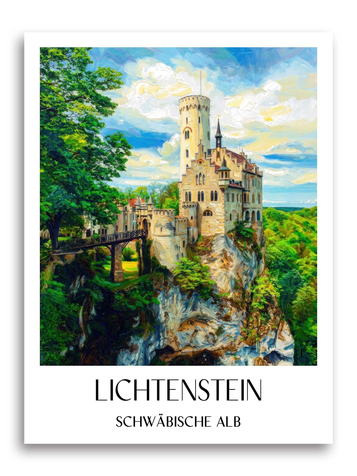 lichtenstein-schwäbische-alb-deutschland-poster-oil-painting-oelgemaelde
