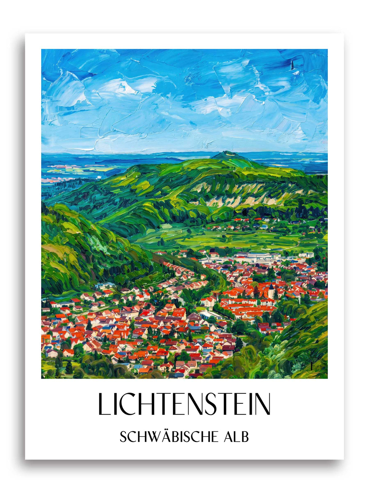 lichtenstein-schwäbische-alb-deutschland-poster-oil-painting-oelgemaelde