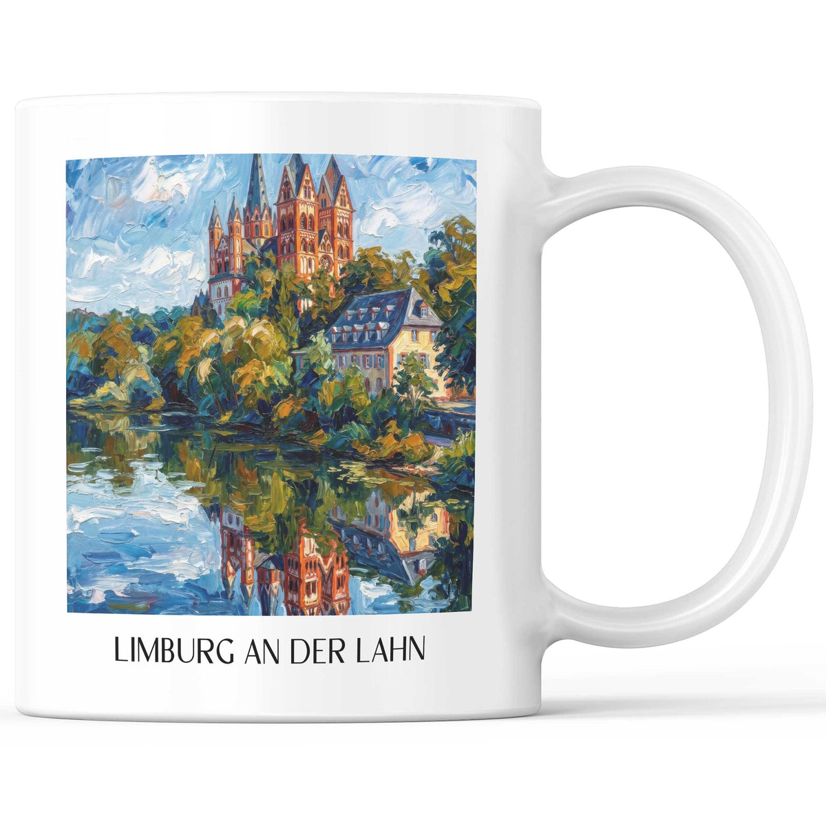 Limburg an der Lahn Kaffeebecher - Lahntal - Deutschland Becher - Kaffeetasse im Ölgemälde Stil - favplace