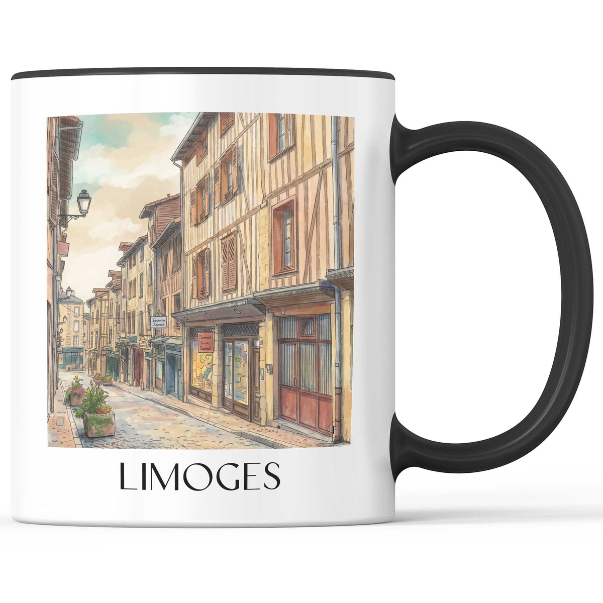 limoges-haute-vienne-frankreich-kaffeebecher-aquarell