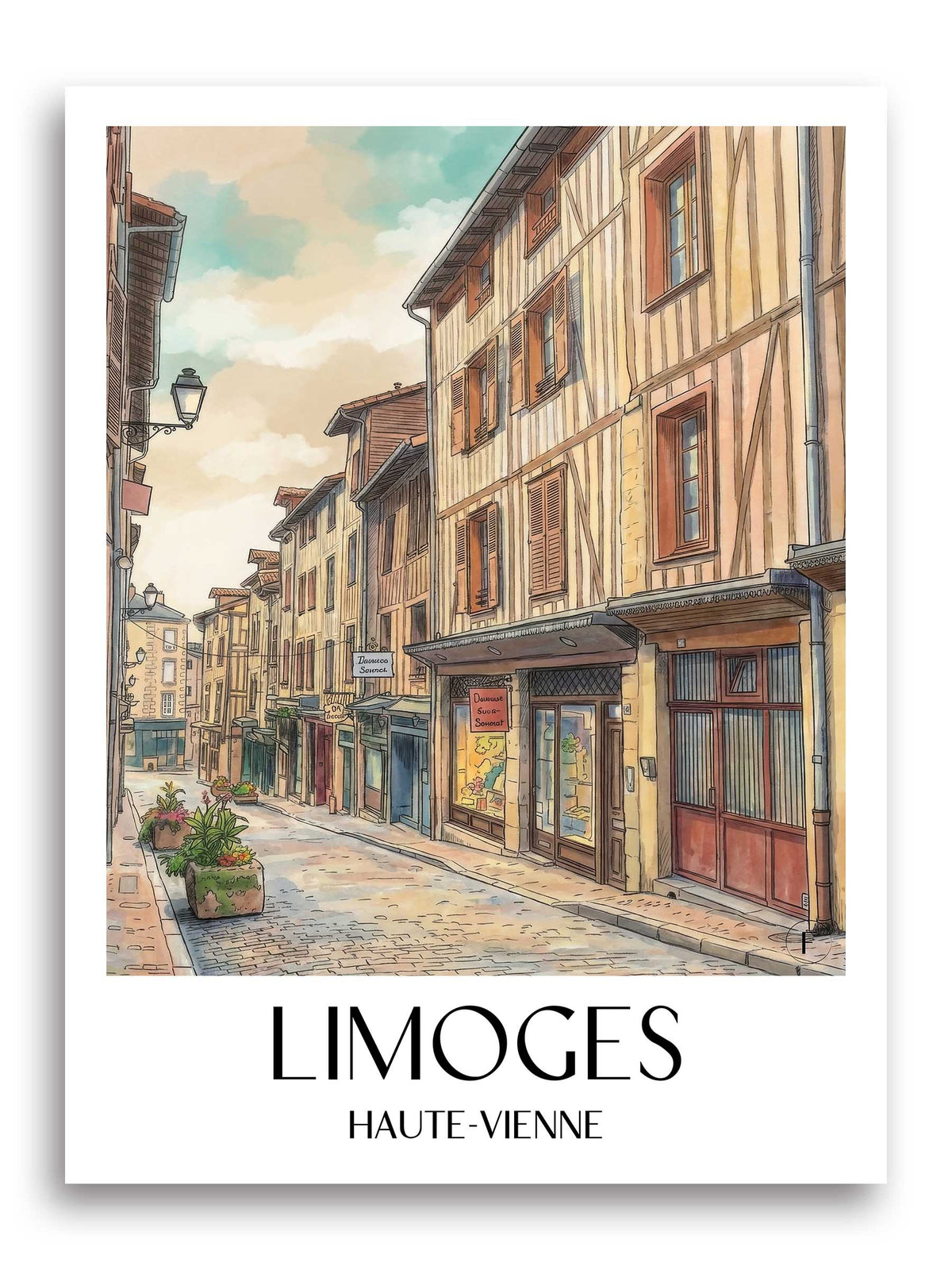 limoges-haute-vienne-frankreich-poster-aquarell