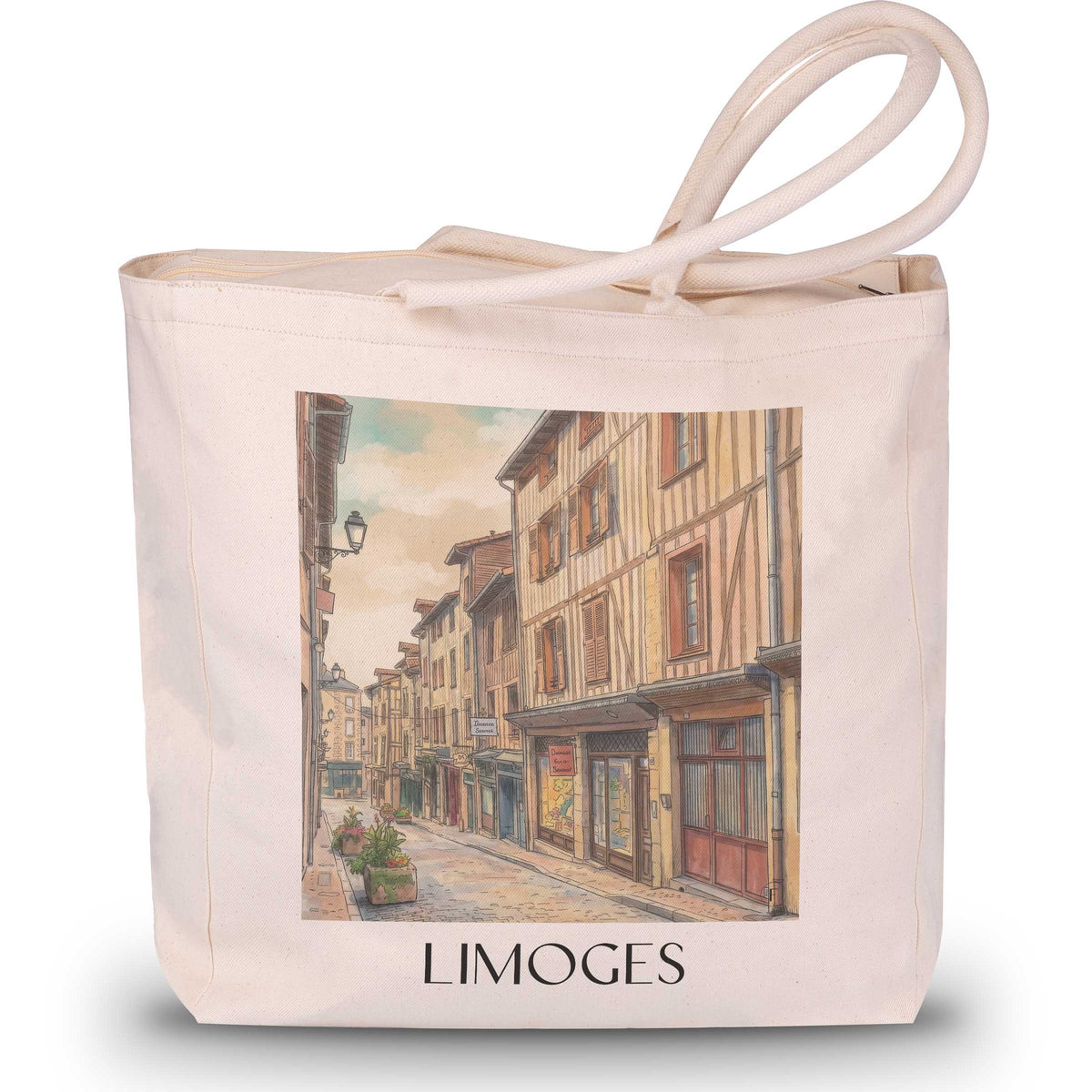 limoges-haute-vienne-frankreich-einkaufstasche-aquarell