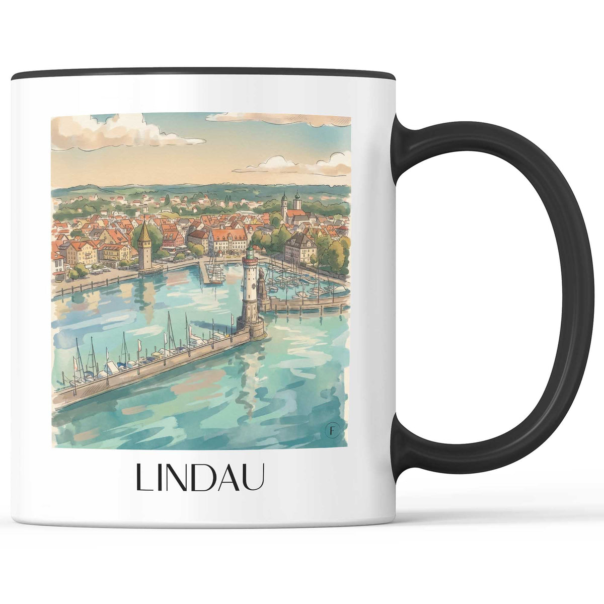 lindau-bodensee-deutschland-kaffeebecher-aquarell