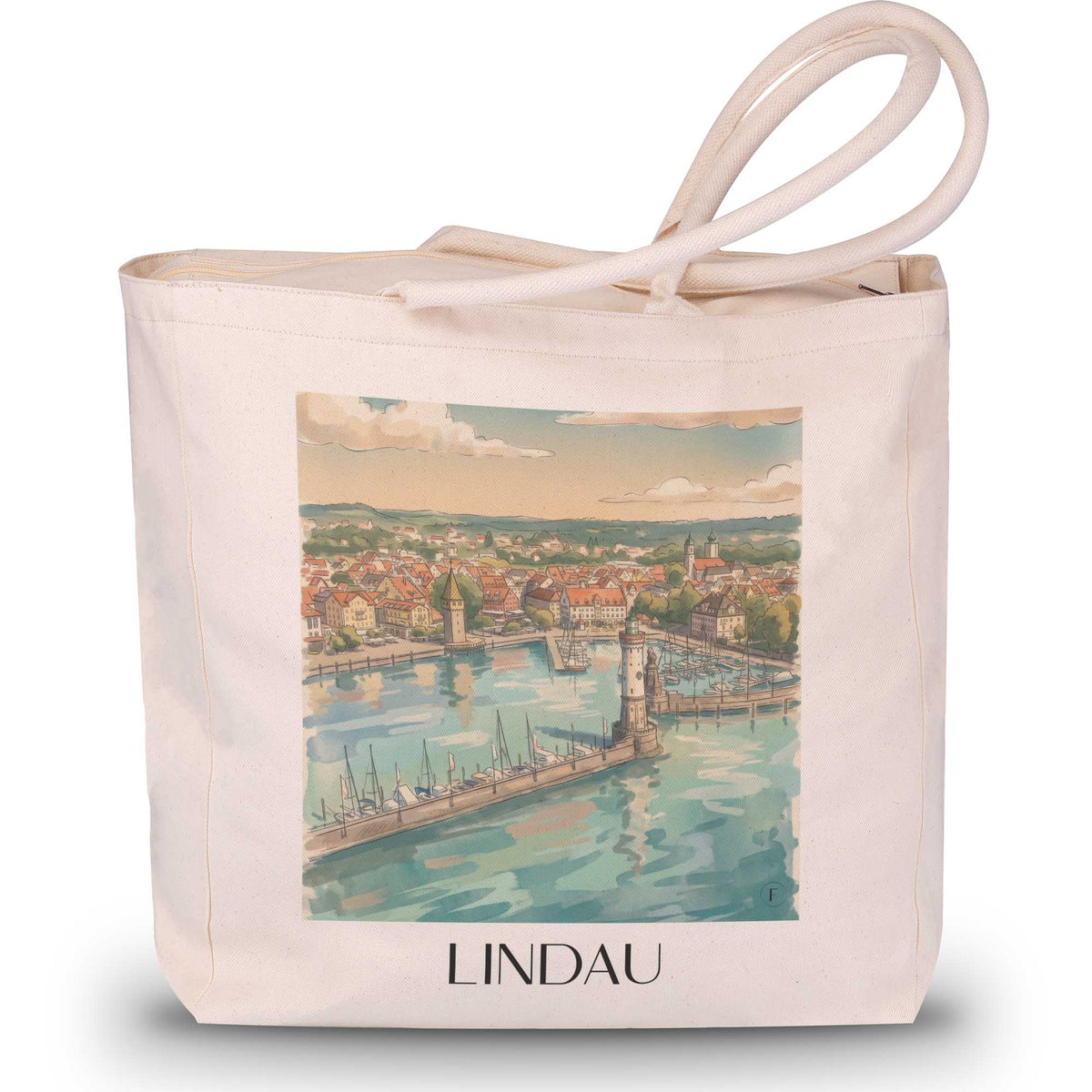 lindau-bodensee-deutschland-einkaufstasche-aquarell